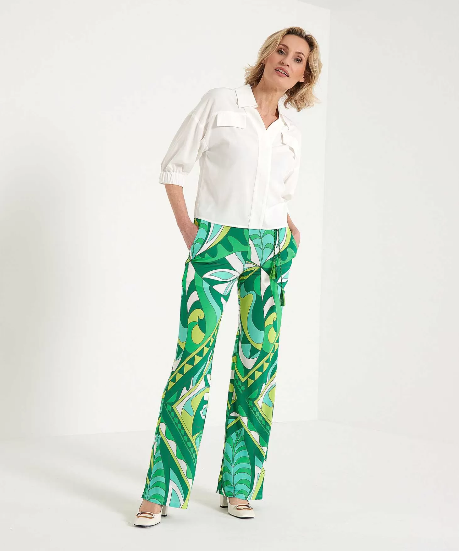 Ana Alcazar Slinky Broek Retro Leafprint Best Sale