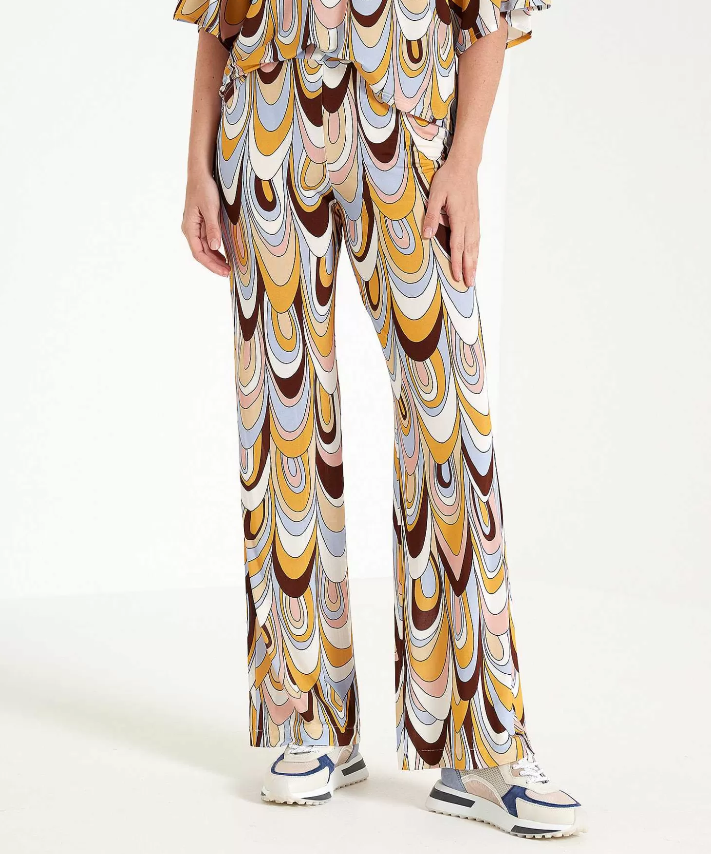 Ana Alcazar Slinky Palazzo Broek Retro Print Fashion