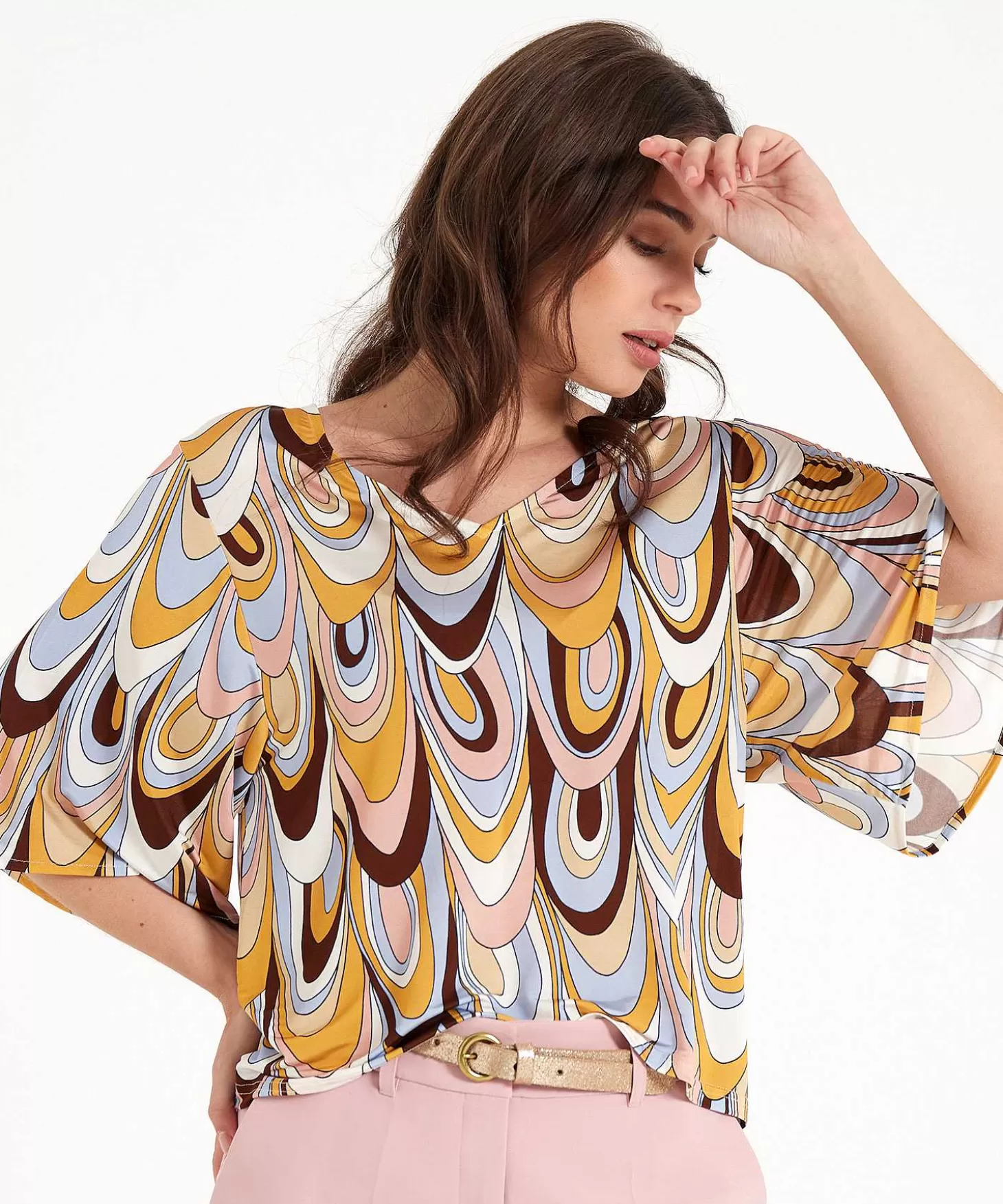 Ana Alcazar Slinky Top Retro Print Flash Sale