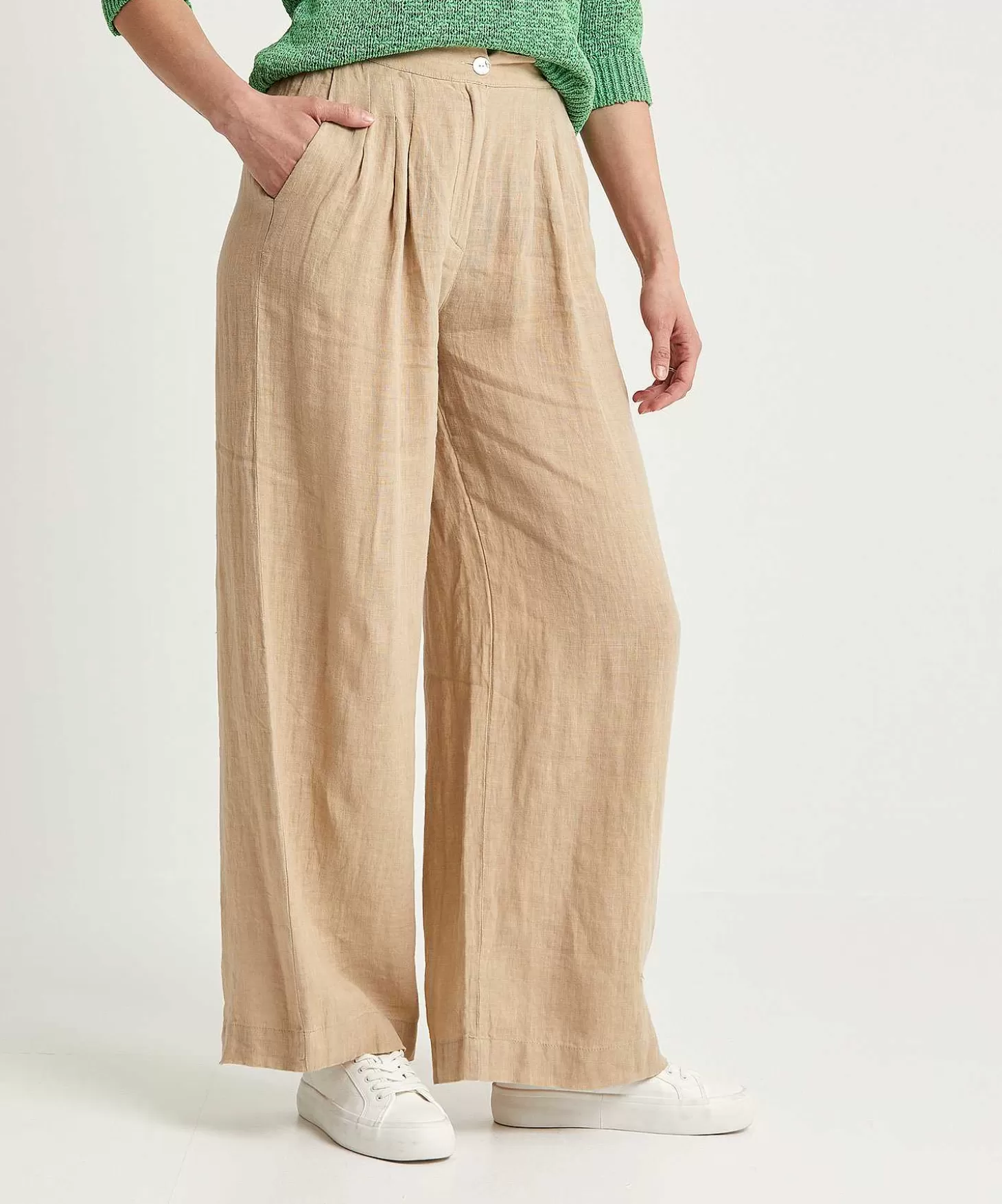 By-Bar Linnen Wide Leg Broek Eli Online