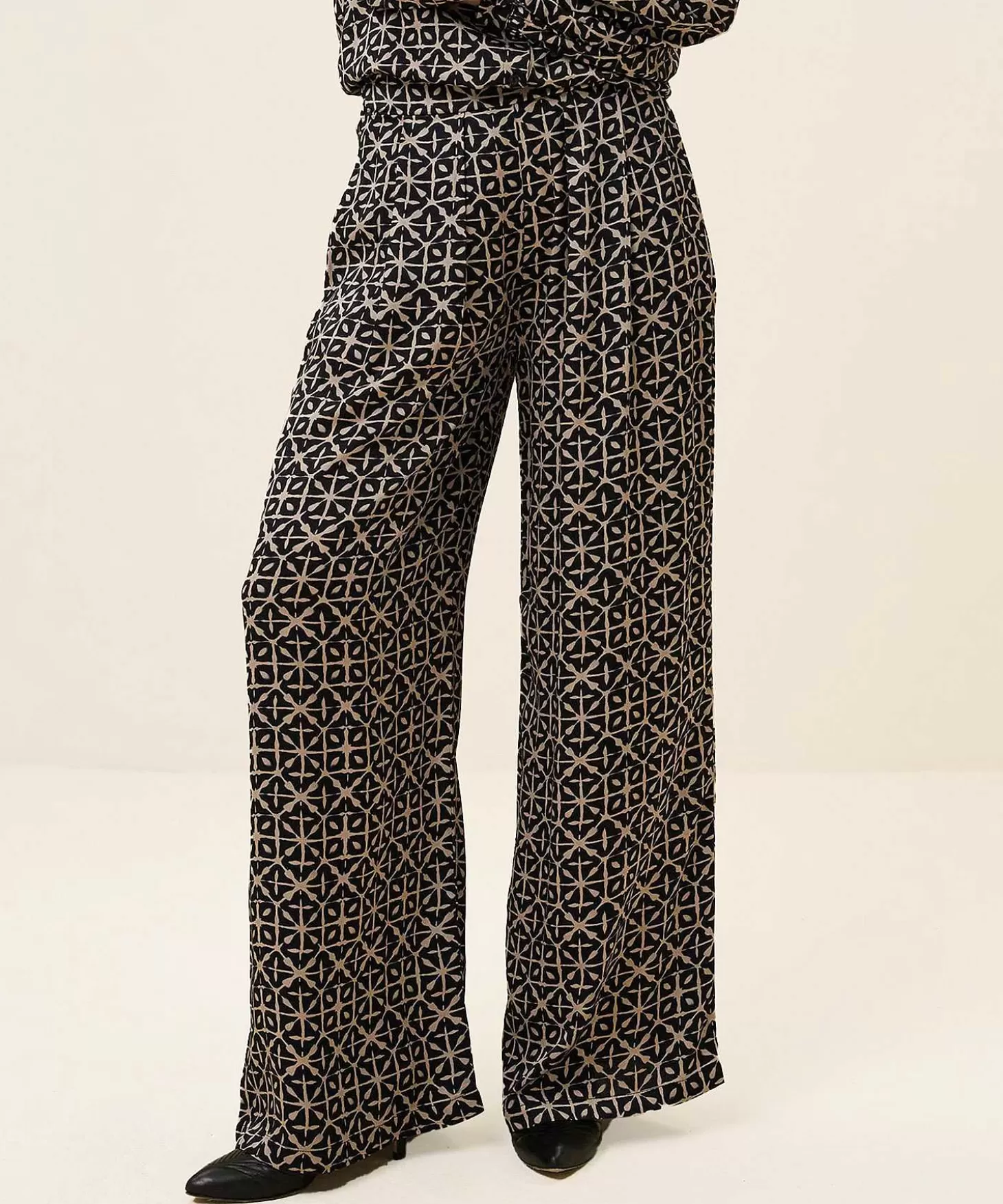 By-Bar Wide Leg Broek Flashprint Mara Fashion