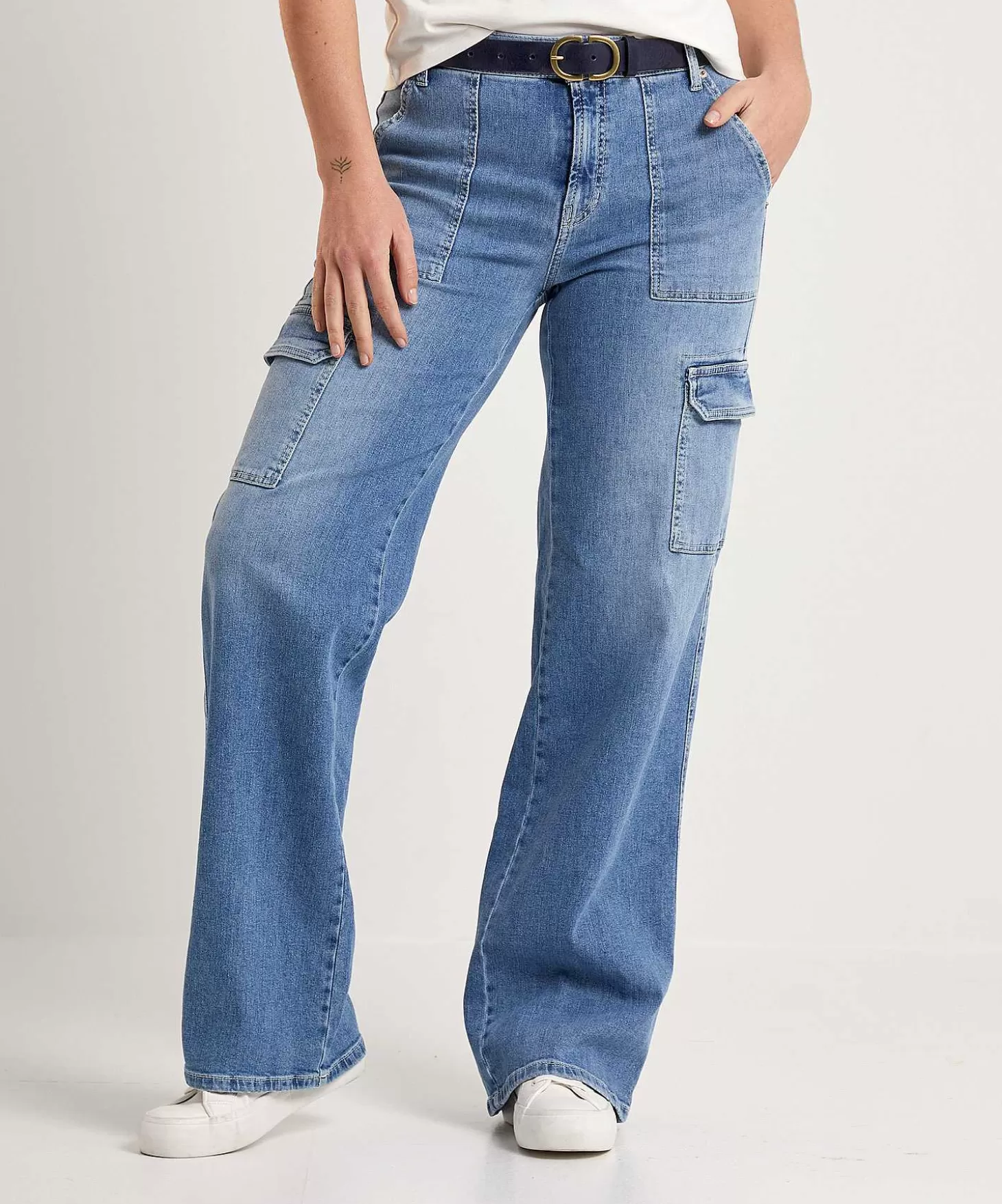 Cambio Cargo Wide Leg Jeans Andy New