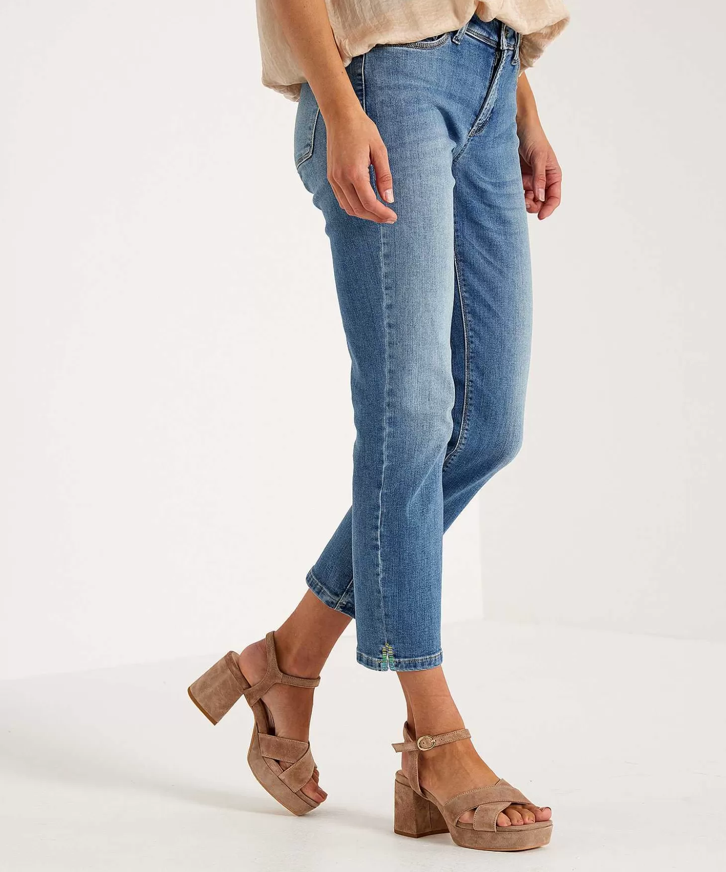 Cambio Cropped Jeans Piper Strassdetail Outlet