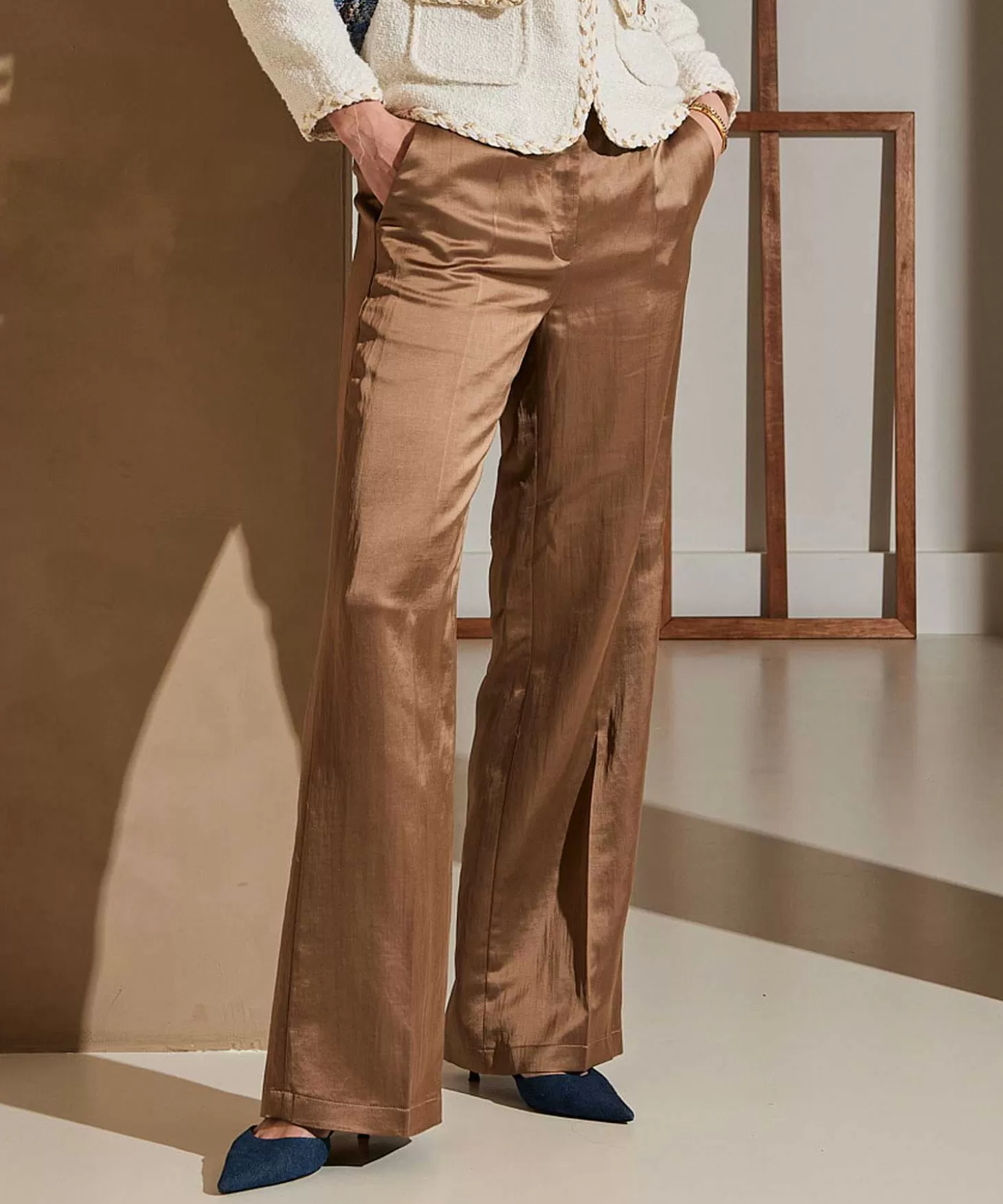 Cambio Silky Wide Leg Broek Amelie Discount