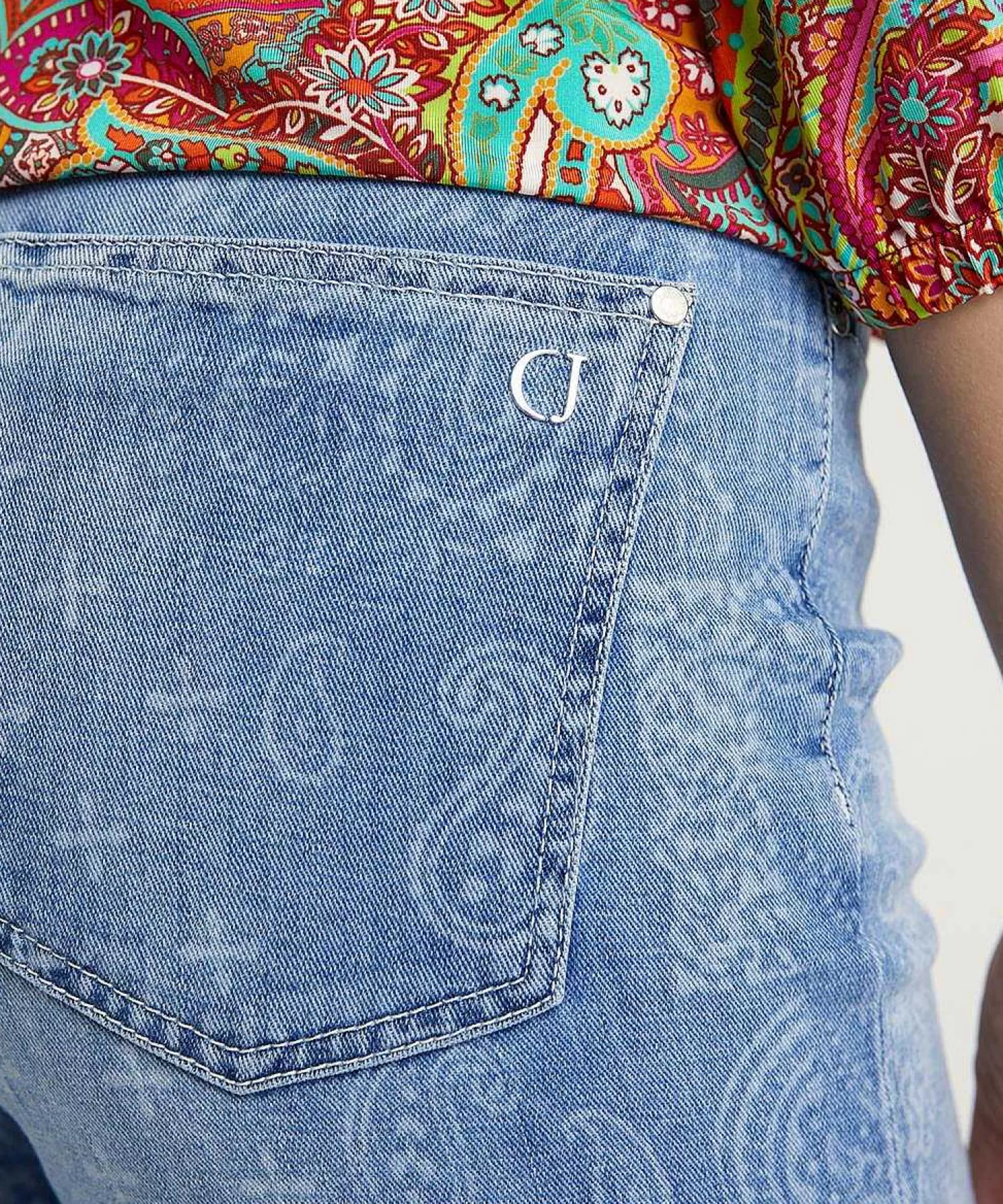 Cambio Wide Leg Jeans Paisleyprint Fabienne Store