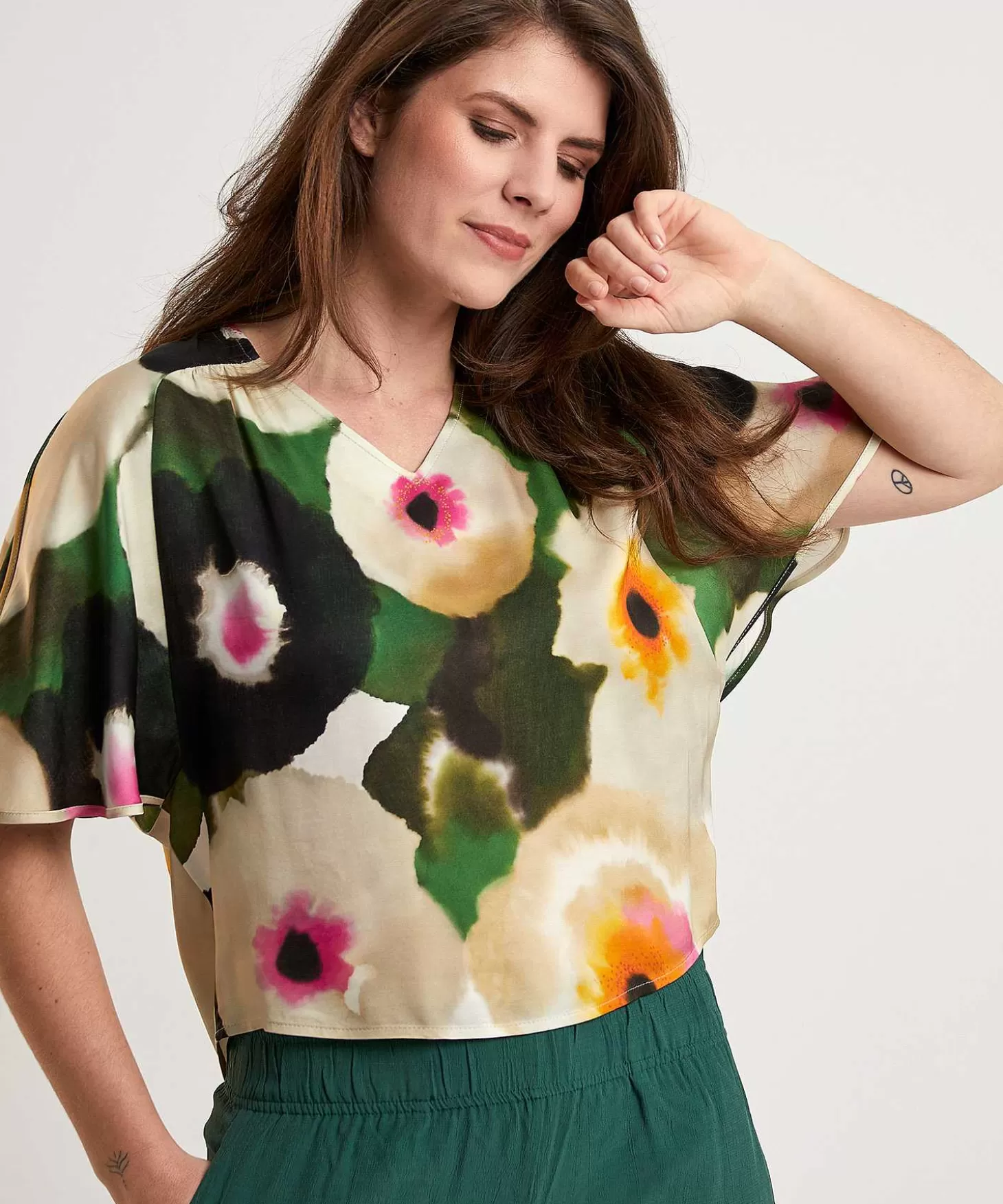 Caroline Biss Silky Blouse Fancy Flower Shop