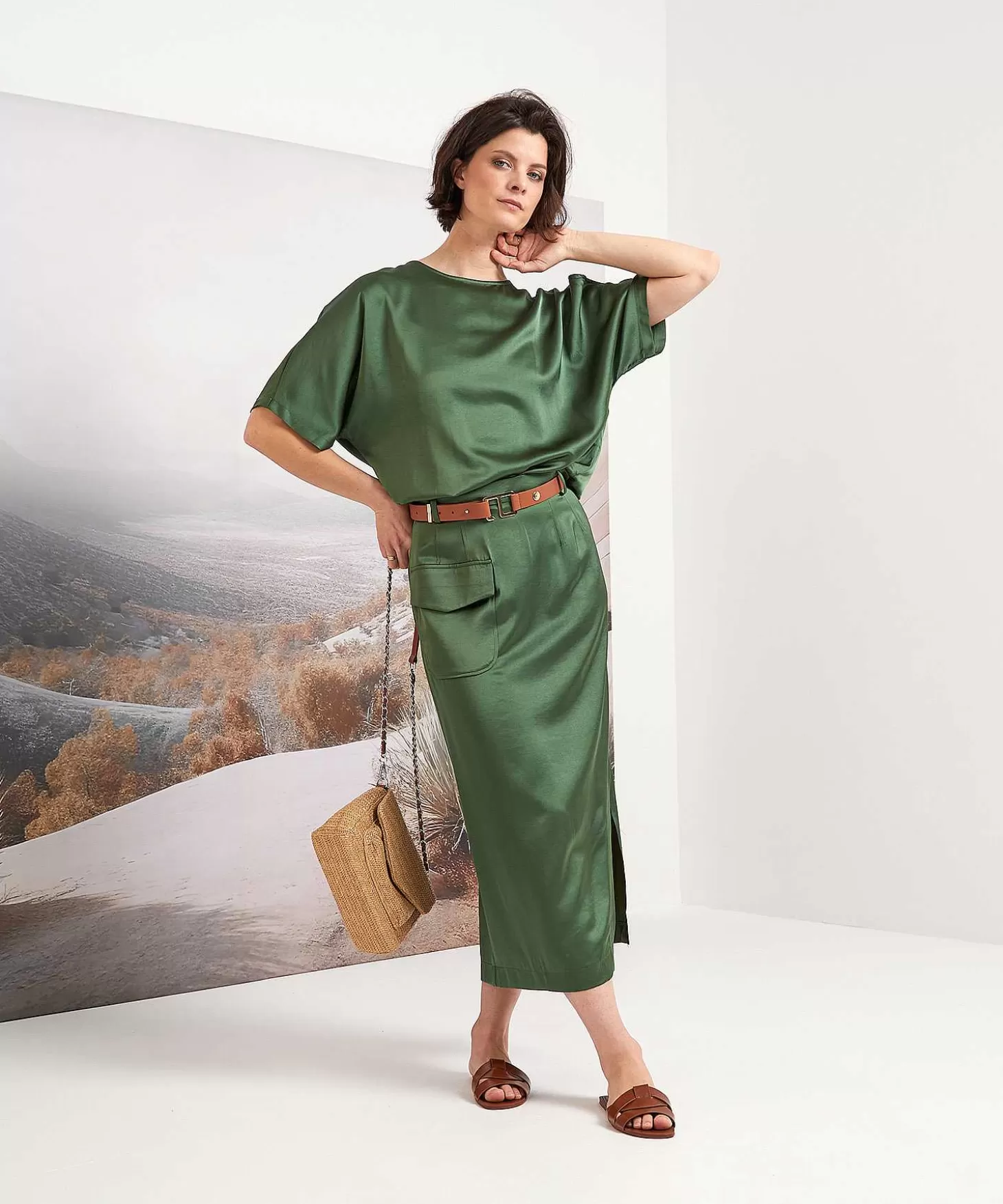 Caroline Biss Silky Rok Cargo Outlet