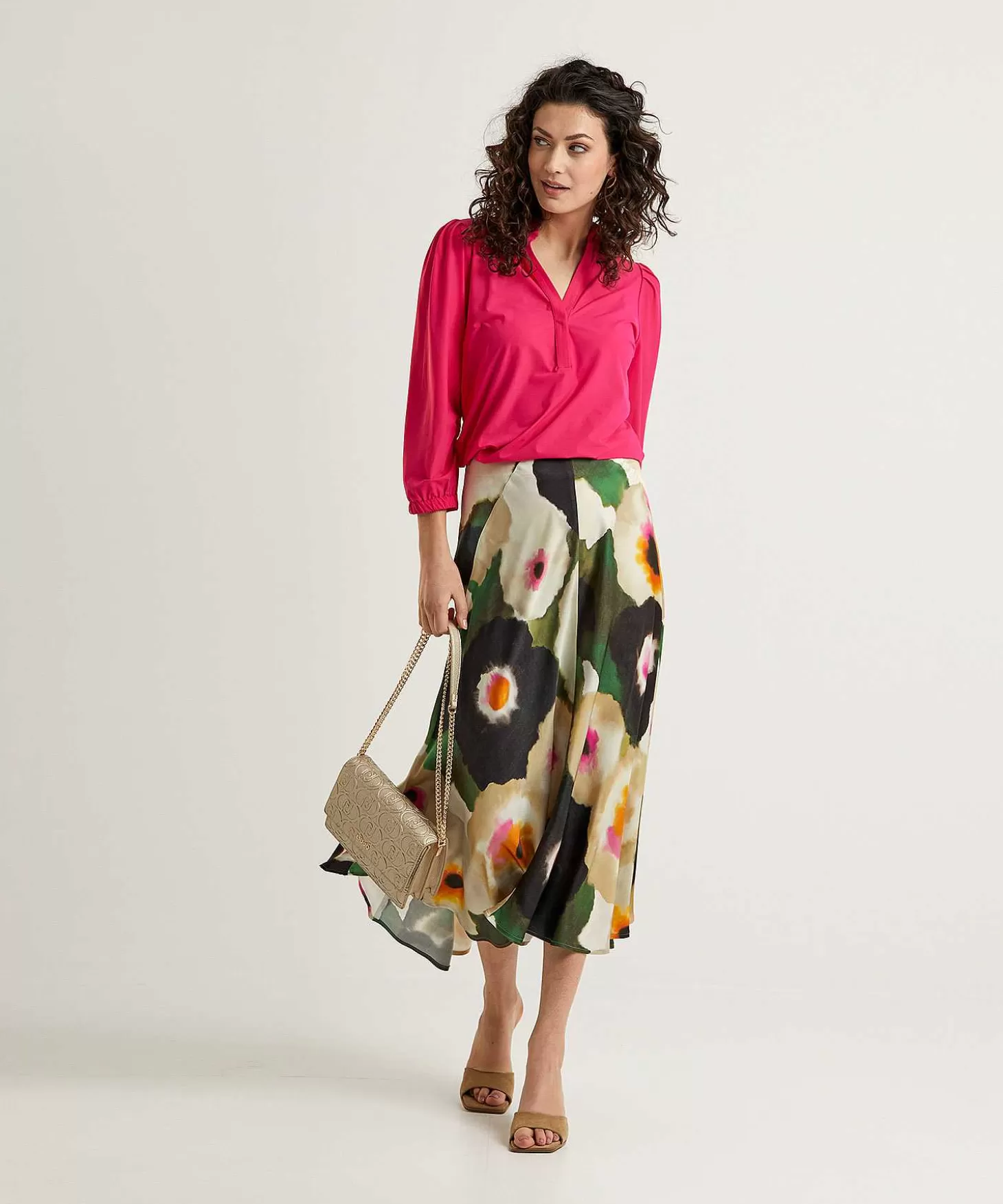 Caroline Biss Silky Rok Fancy Flower Fashion