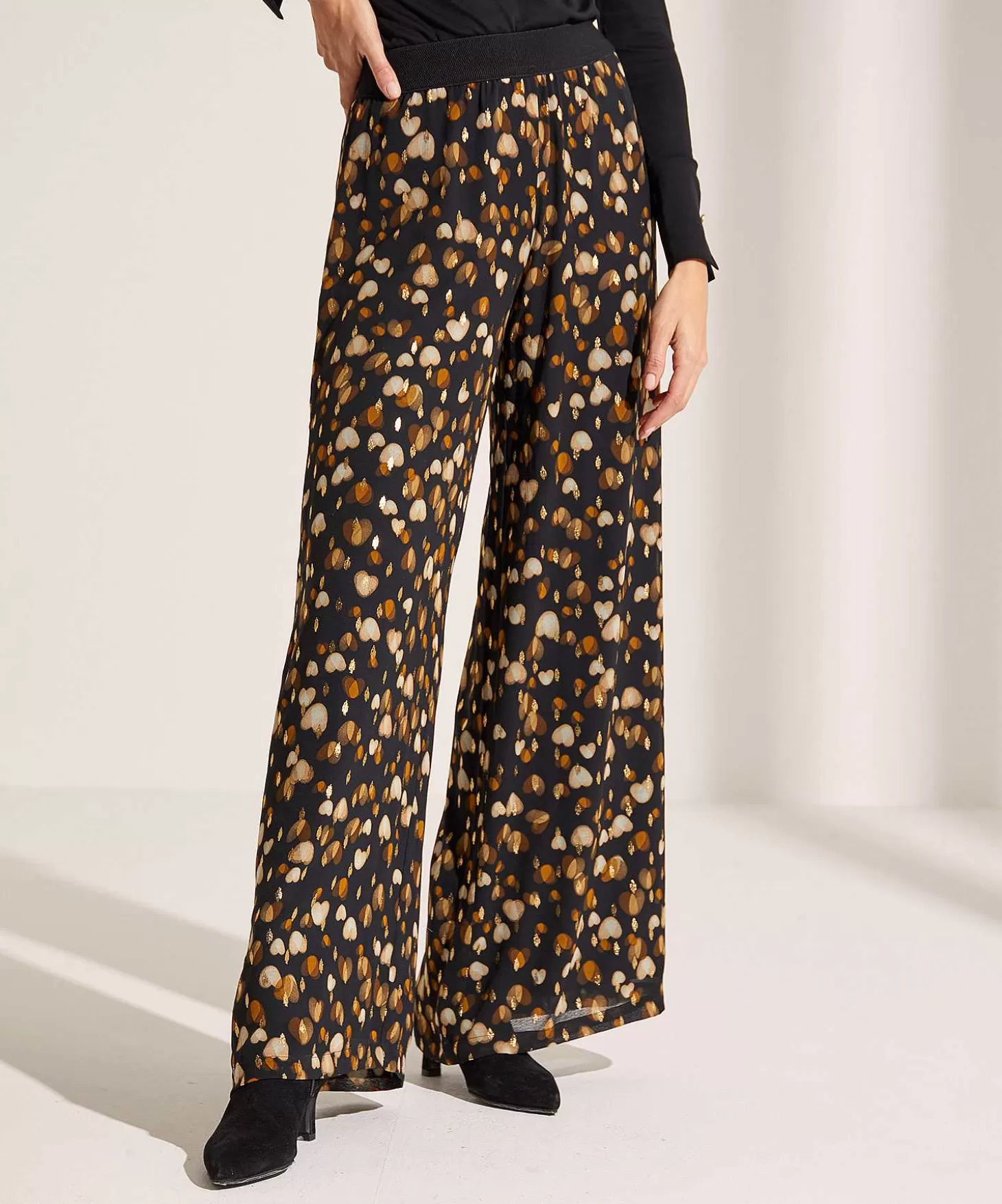 Caroline Biss Wide Leg Broek Hartjes Lurex Clearance