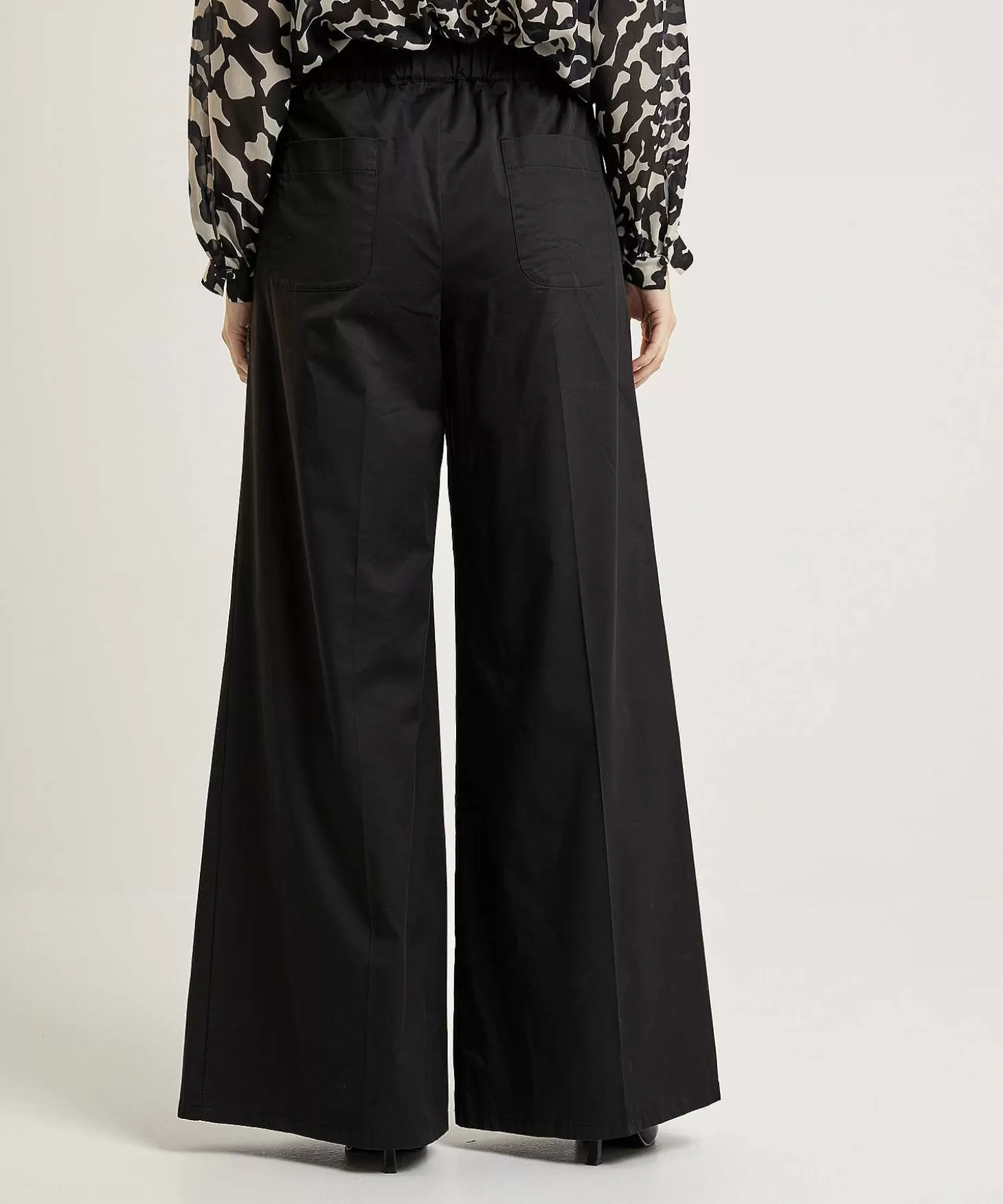 Caroline Biss Wide Leg Poplin Broek Clearance