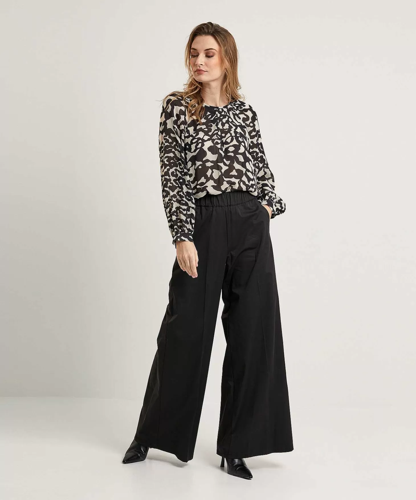 Caroline Biss Wide Leg Poplin Broek Clearance