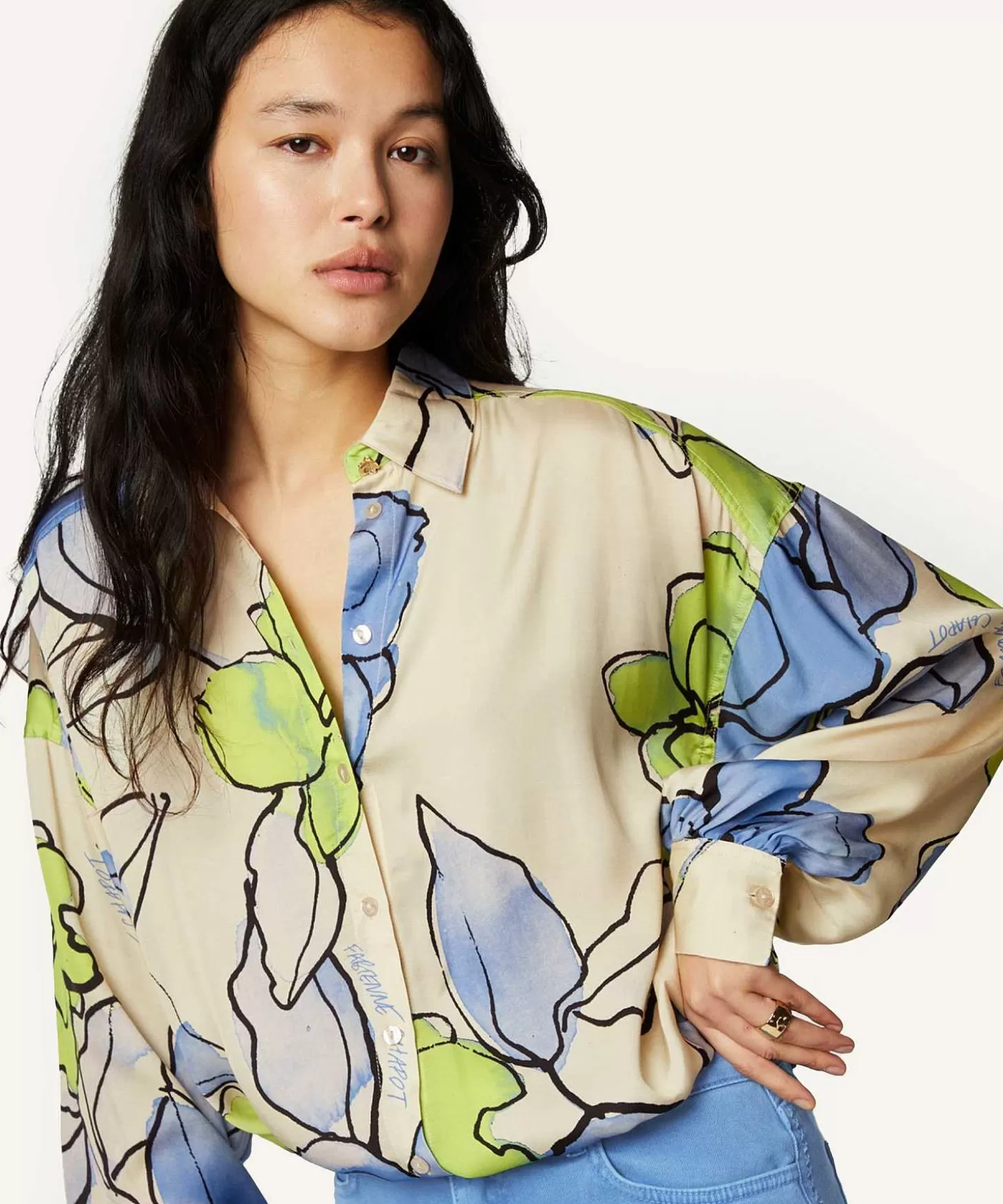 Fabienne Chapot Silky Blouse Flowers Gabriel Sale