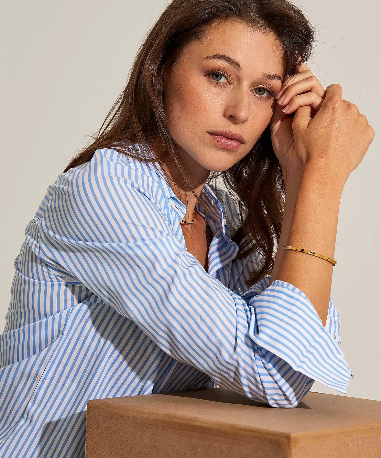 GIULIA E TU Poplin Blouse Streep Store