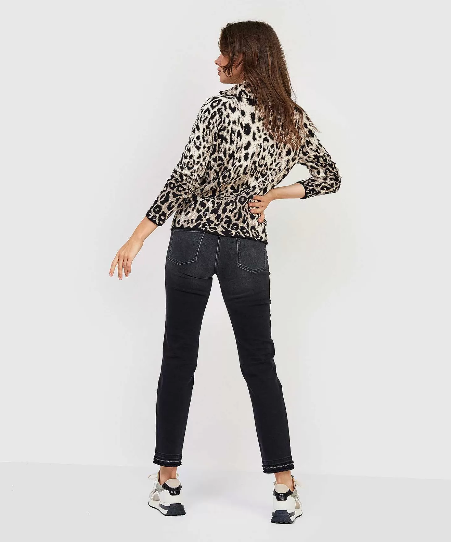 GIULIA E TU Trui Asymmetrische Rits Animalprint Cheap