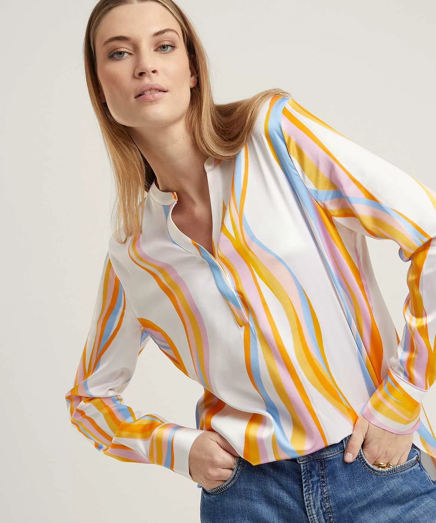 Herzen's Angelegenheit Blouse Zijde Flame Print Shop