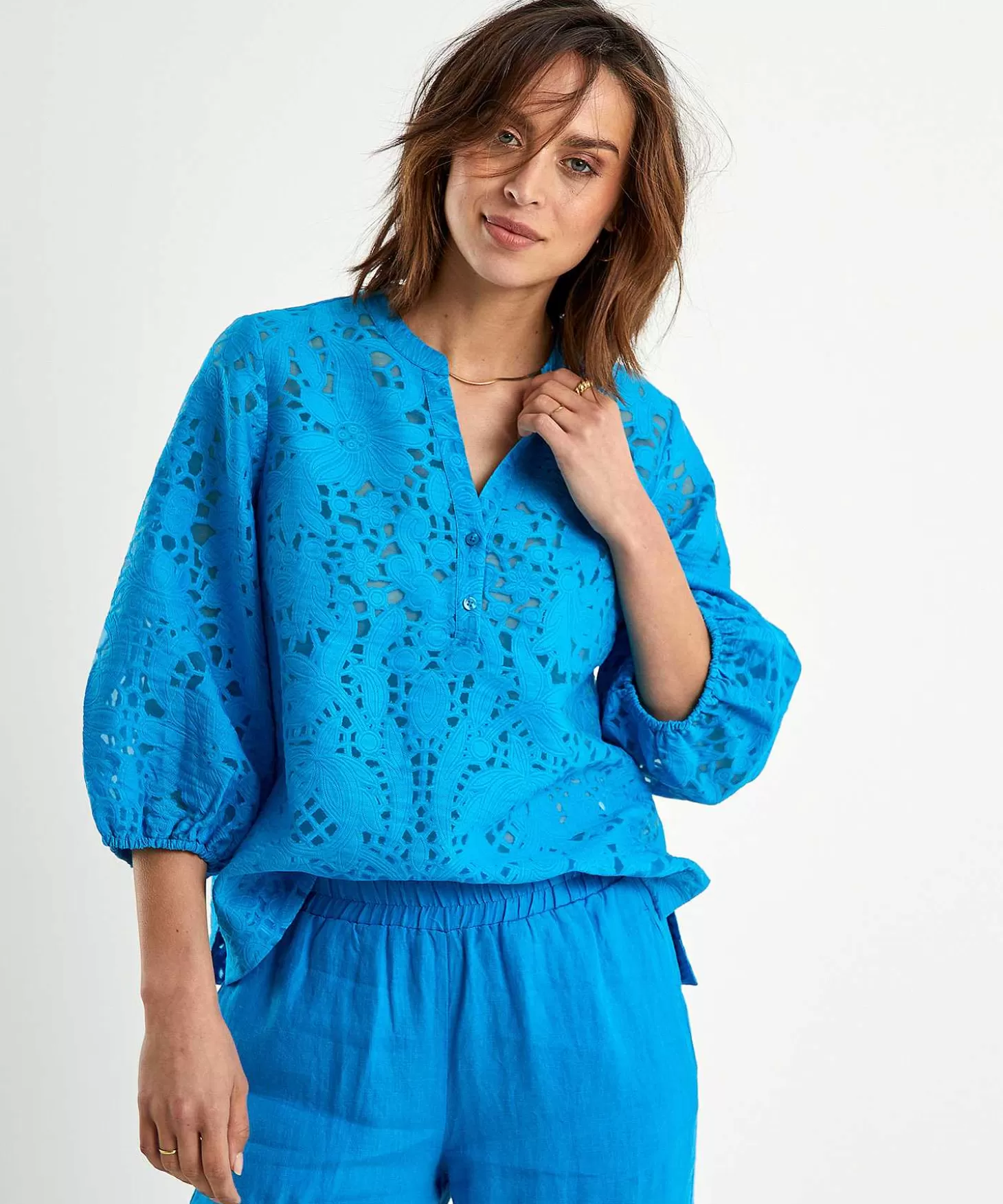 KYRA Ausbrenner Blouse Bloemen Tamara Flash Sale