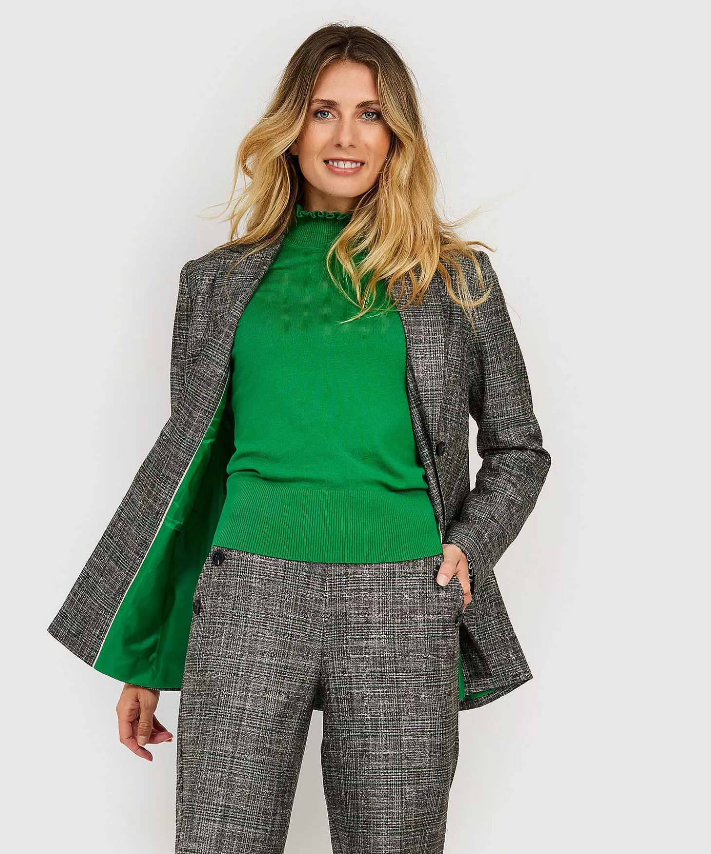 KYRA Blazer Ruit Ceintuur Igone Online