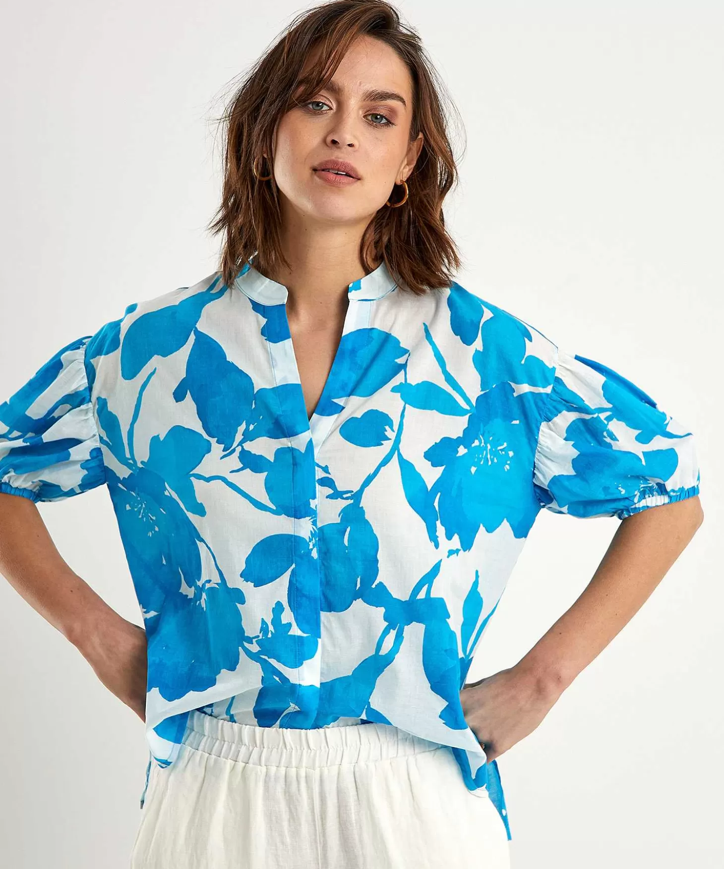 KYRA Cotton Voile Blouse Bloemen Bea Clearance