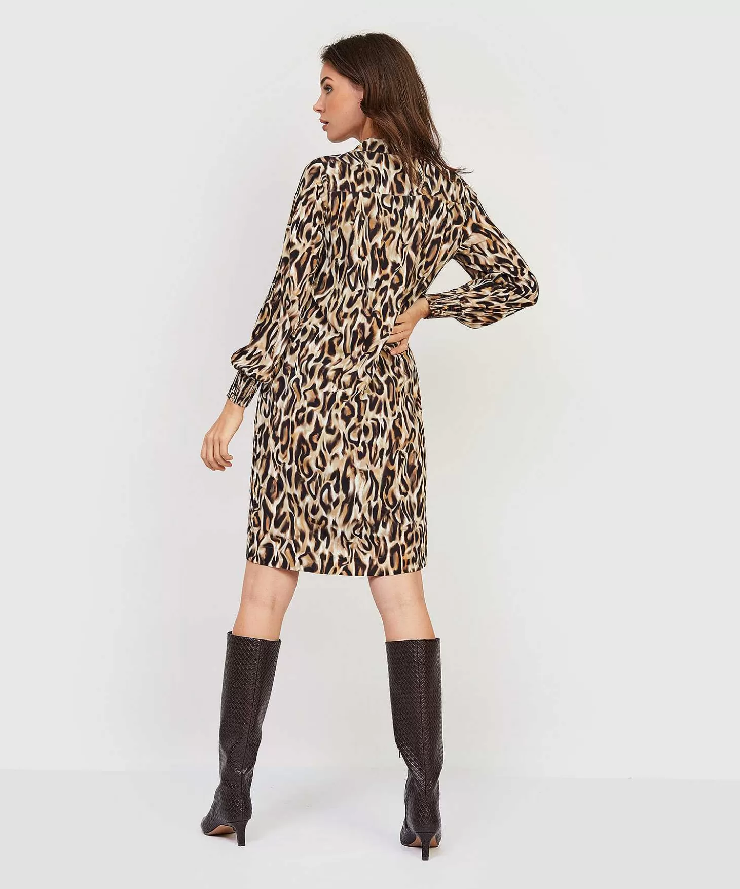 KYRA Crepe Jurk Animalprint Britta Best