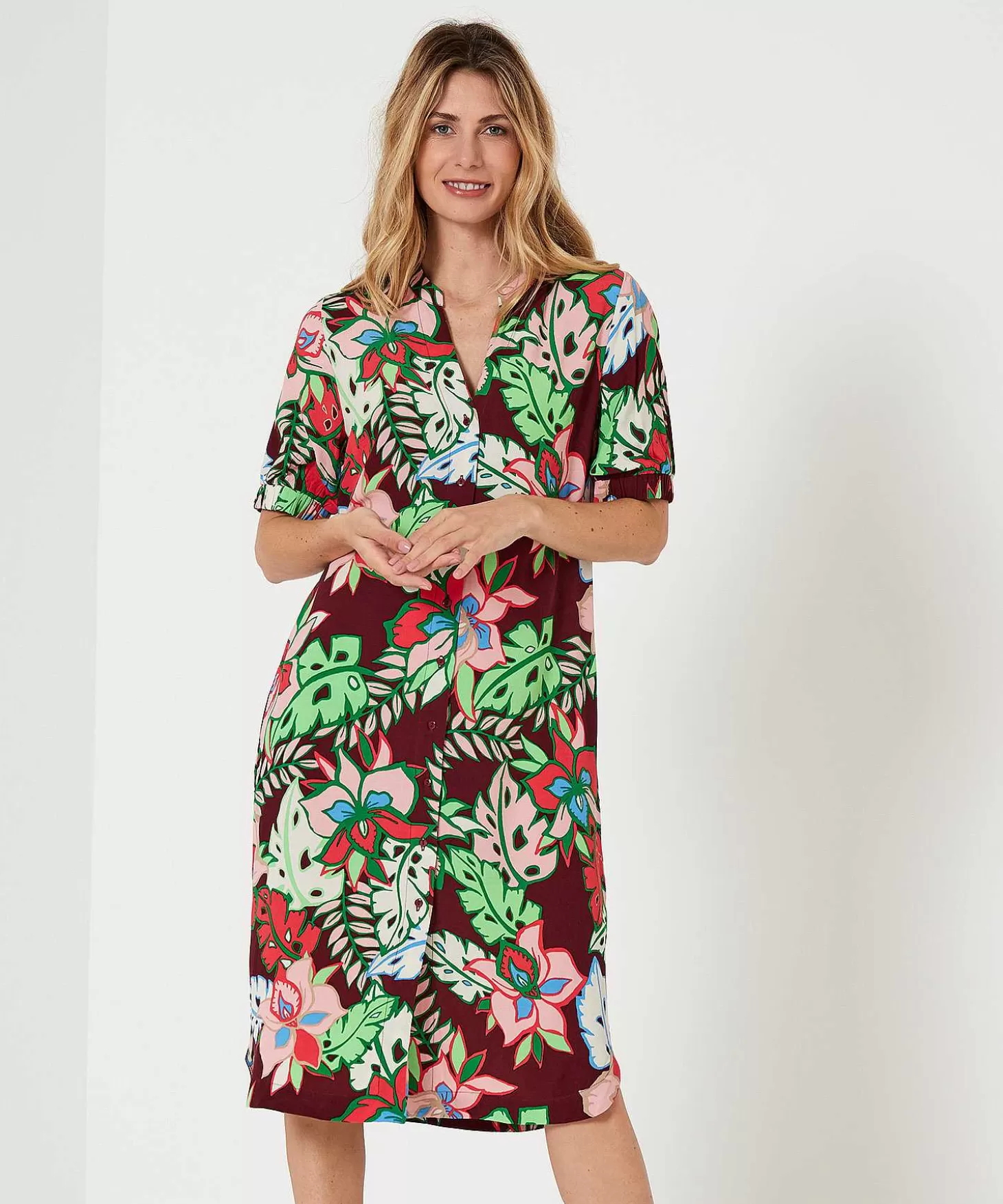 KYRA Doorknoopjurk Tropical Flower Marena Online