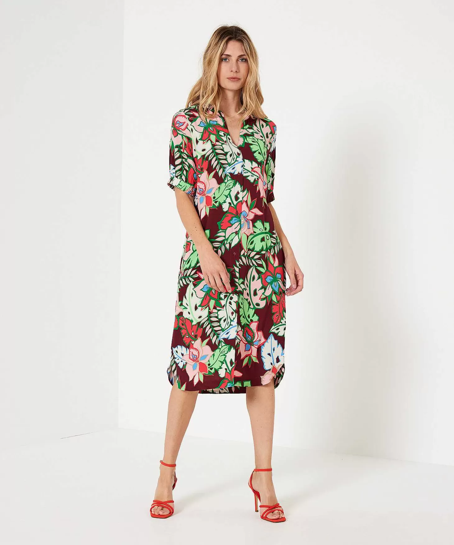 KYRA Doorknoopjurk Tropical Flower Marena Online