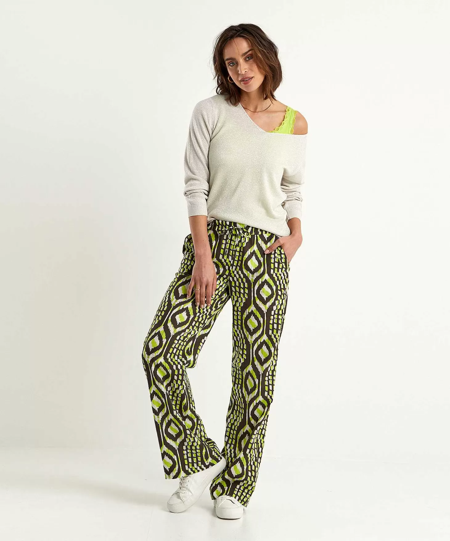 KYRA Linnenmix Broek Ikatprint Miranda Store