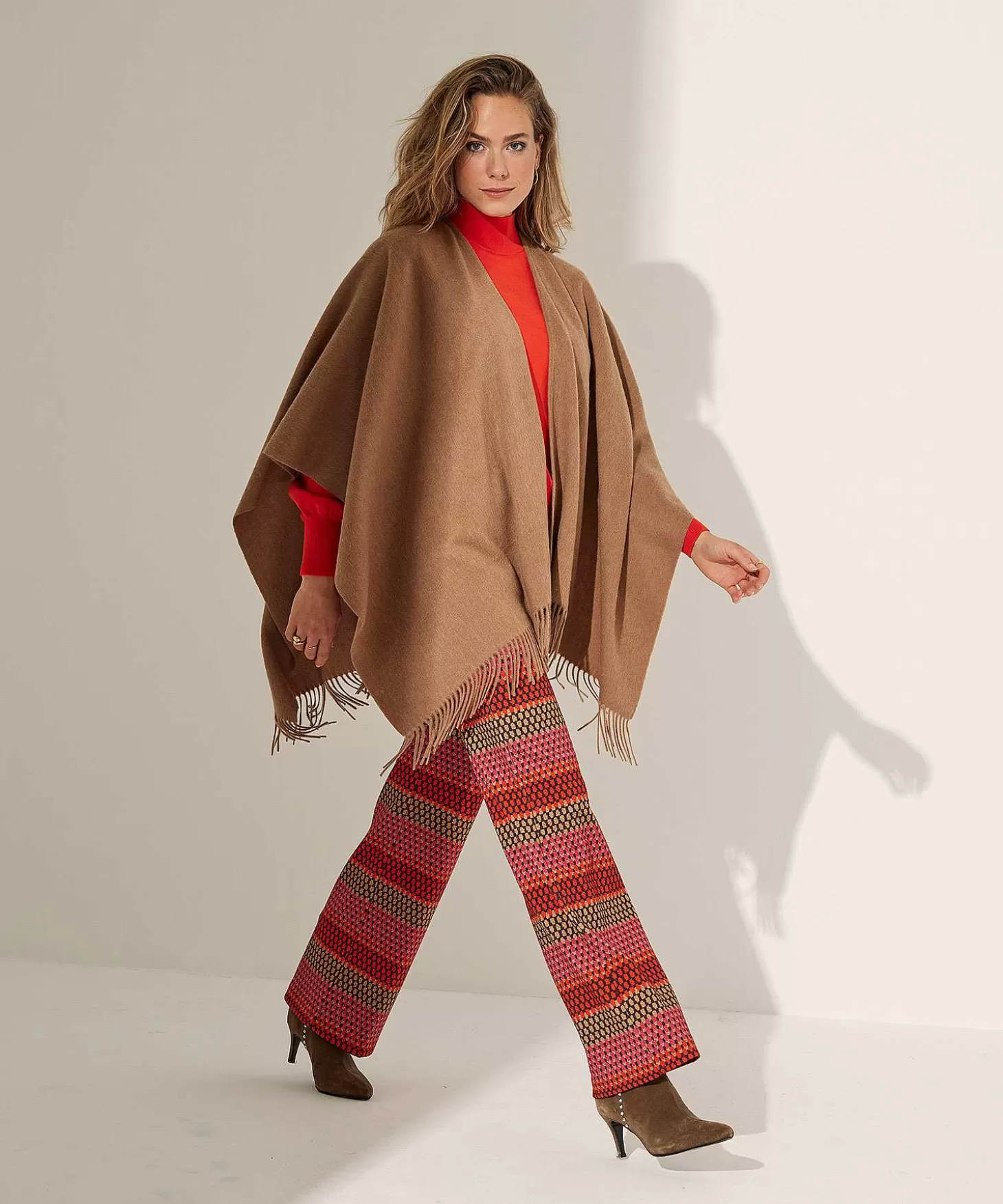 KYRA Multicolor Structuur Wide Leg Broek Ferris Flash Sale