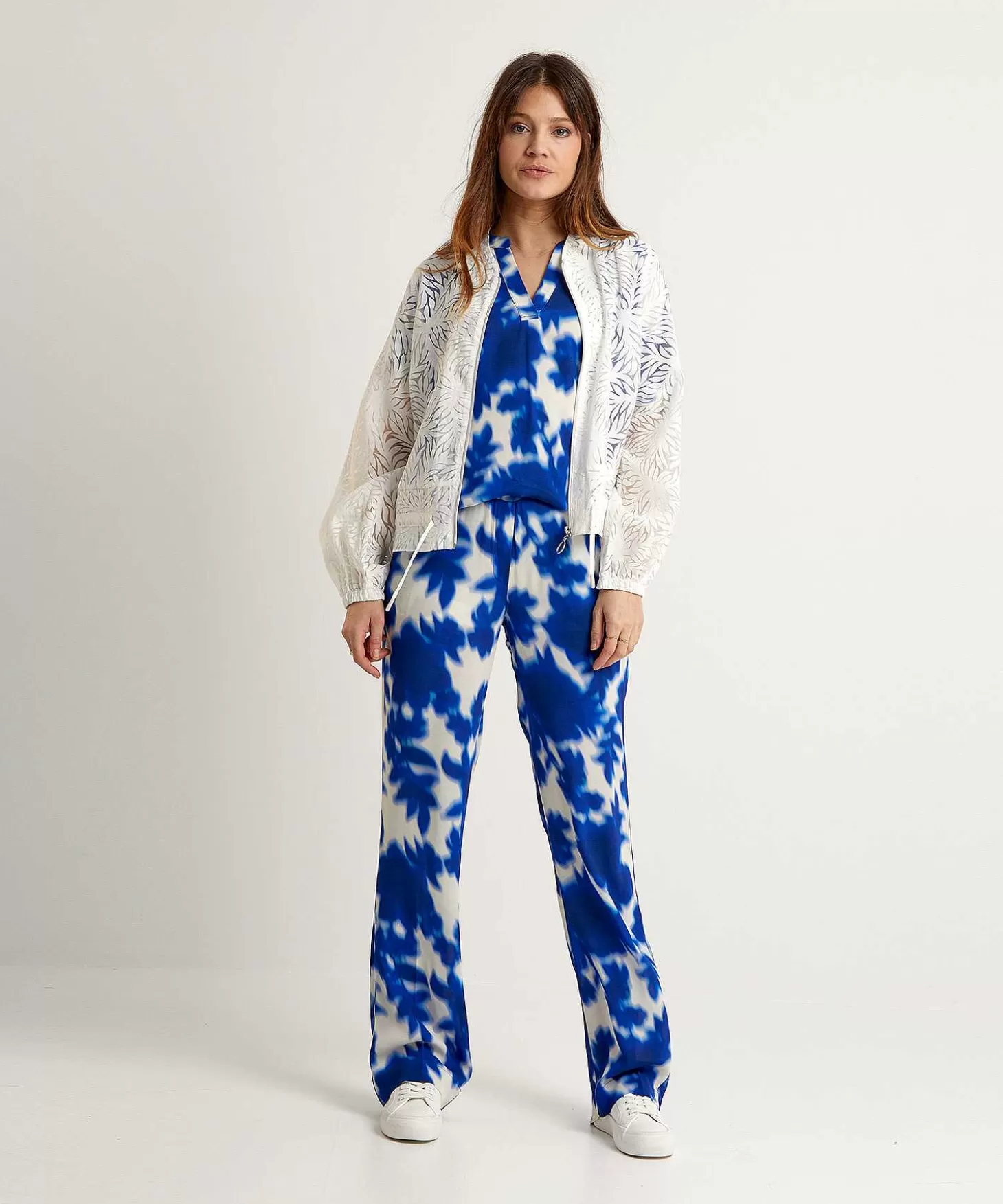 KYRA Wide Leg Broek Floral Print Iris Online