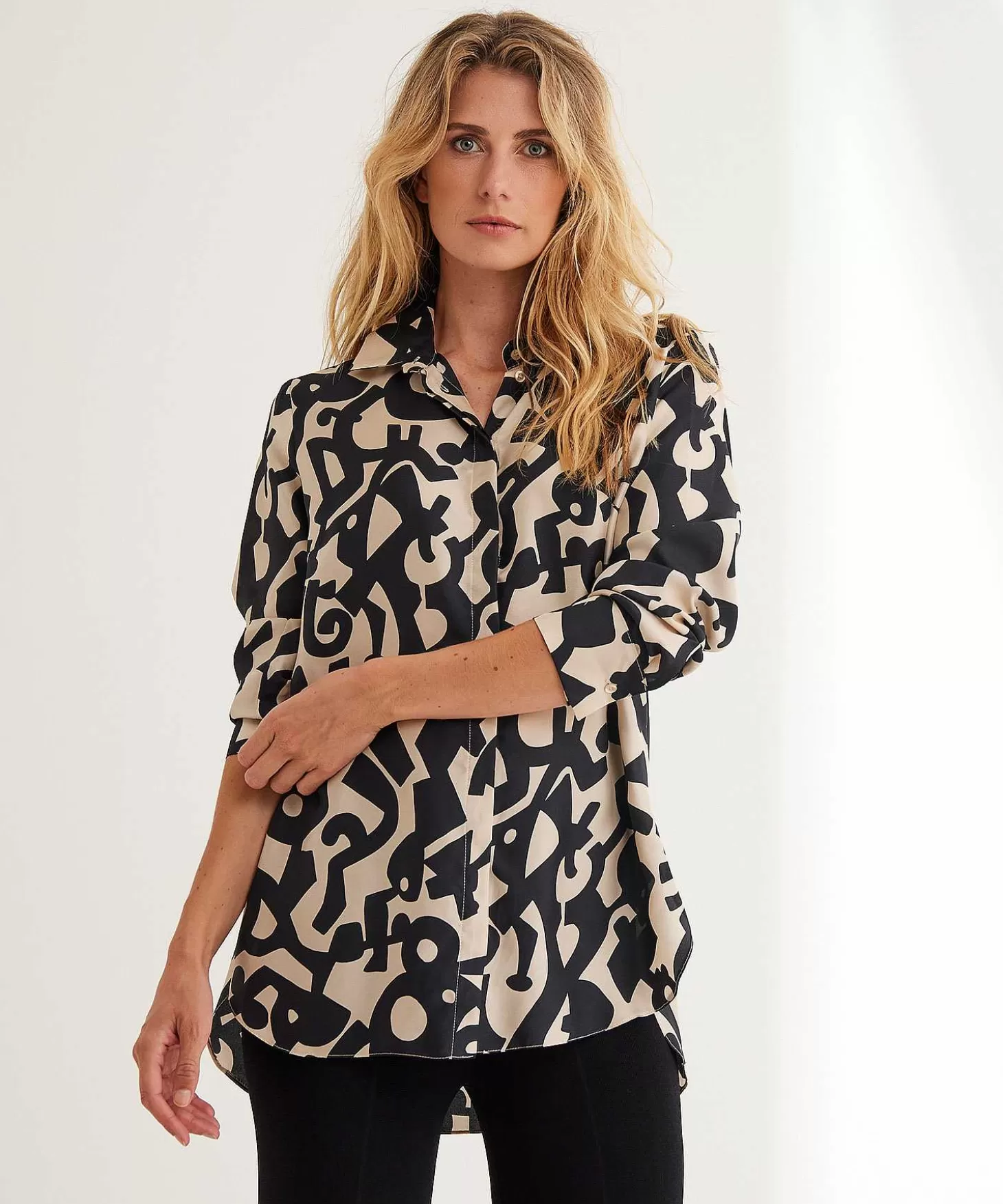 LaSalle Blouse Two-Tone Print Zijde Cairo Hot