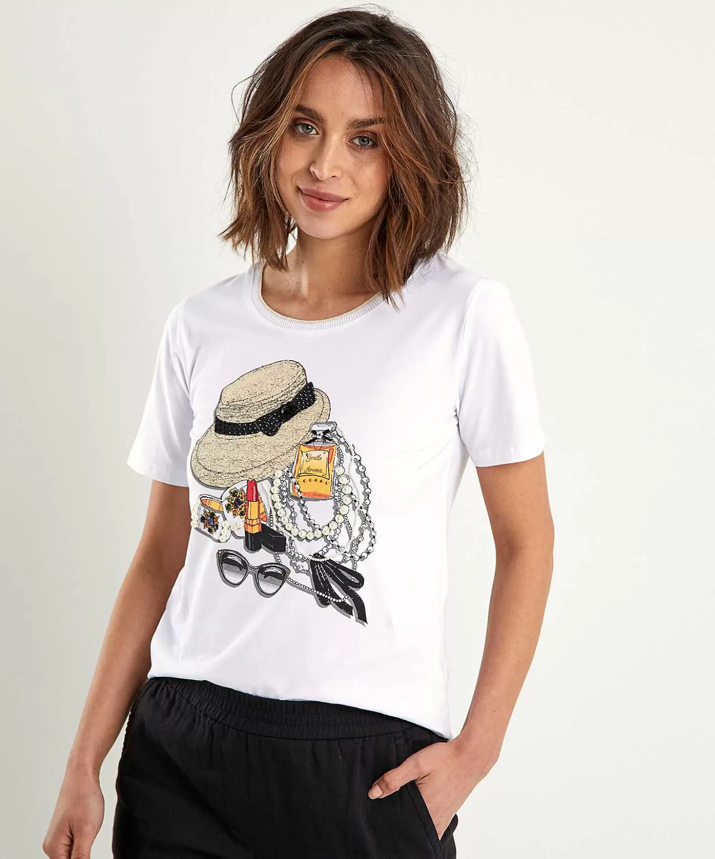 Leo & Ugo T-Shirt Fashionprint Met Pareltjes Best