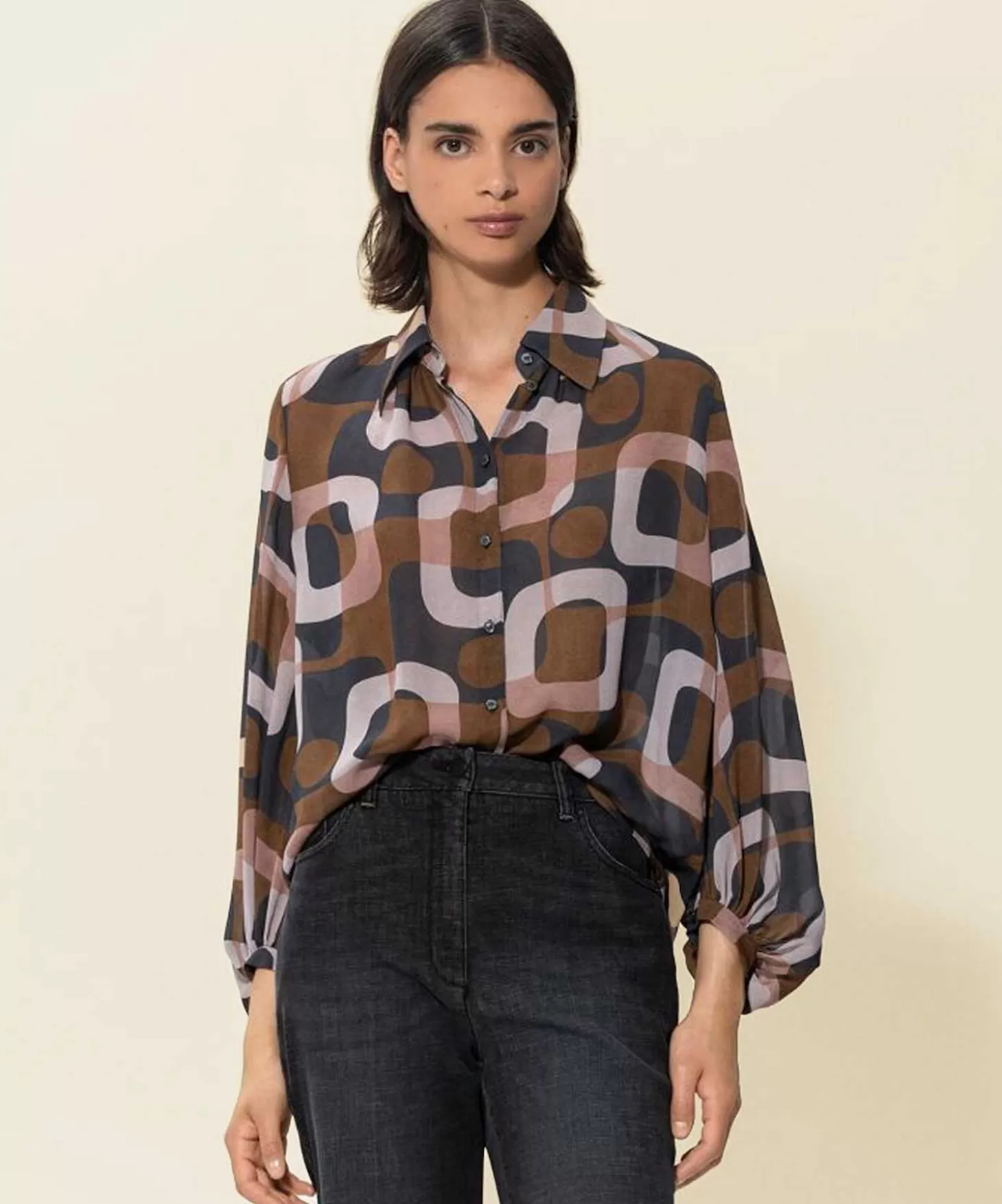 Luisa Cerano Blouse Grafische Print Flash Sale