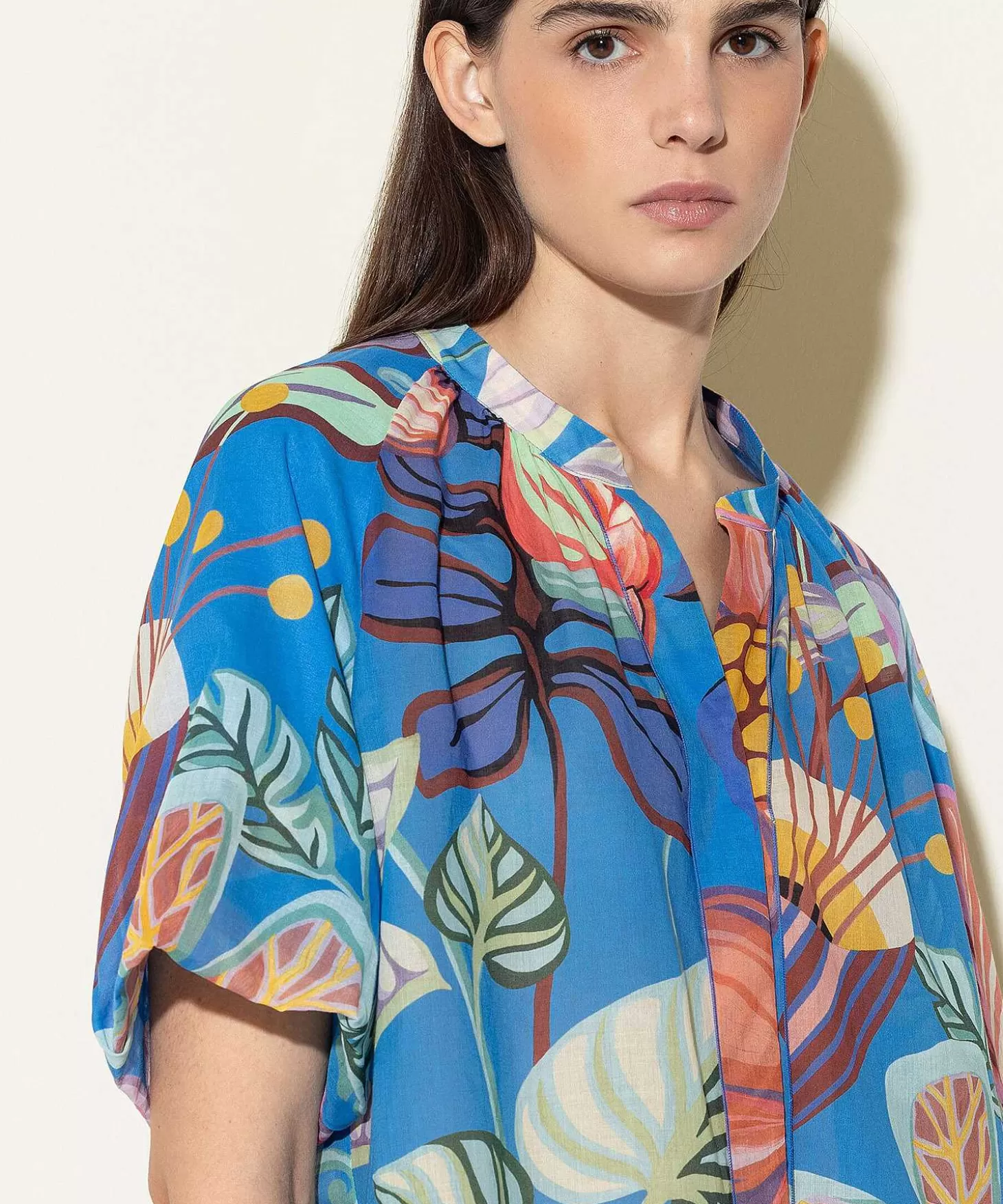 Luisa Cerano Blouse Tropische Bloemprint Fashion