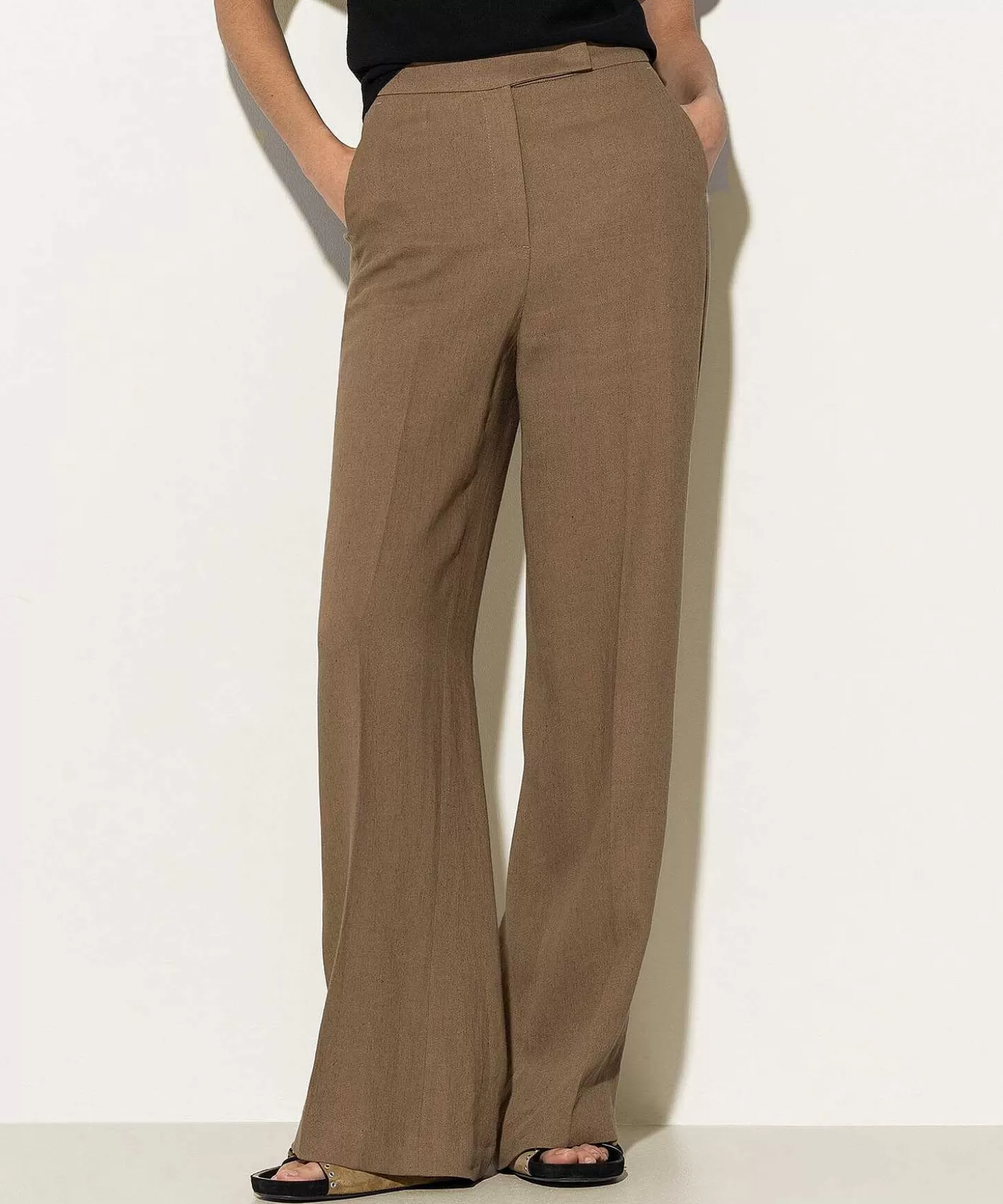 Luisa Cerano Linnenmix Wide Leg Broek Best