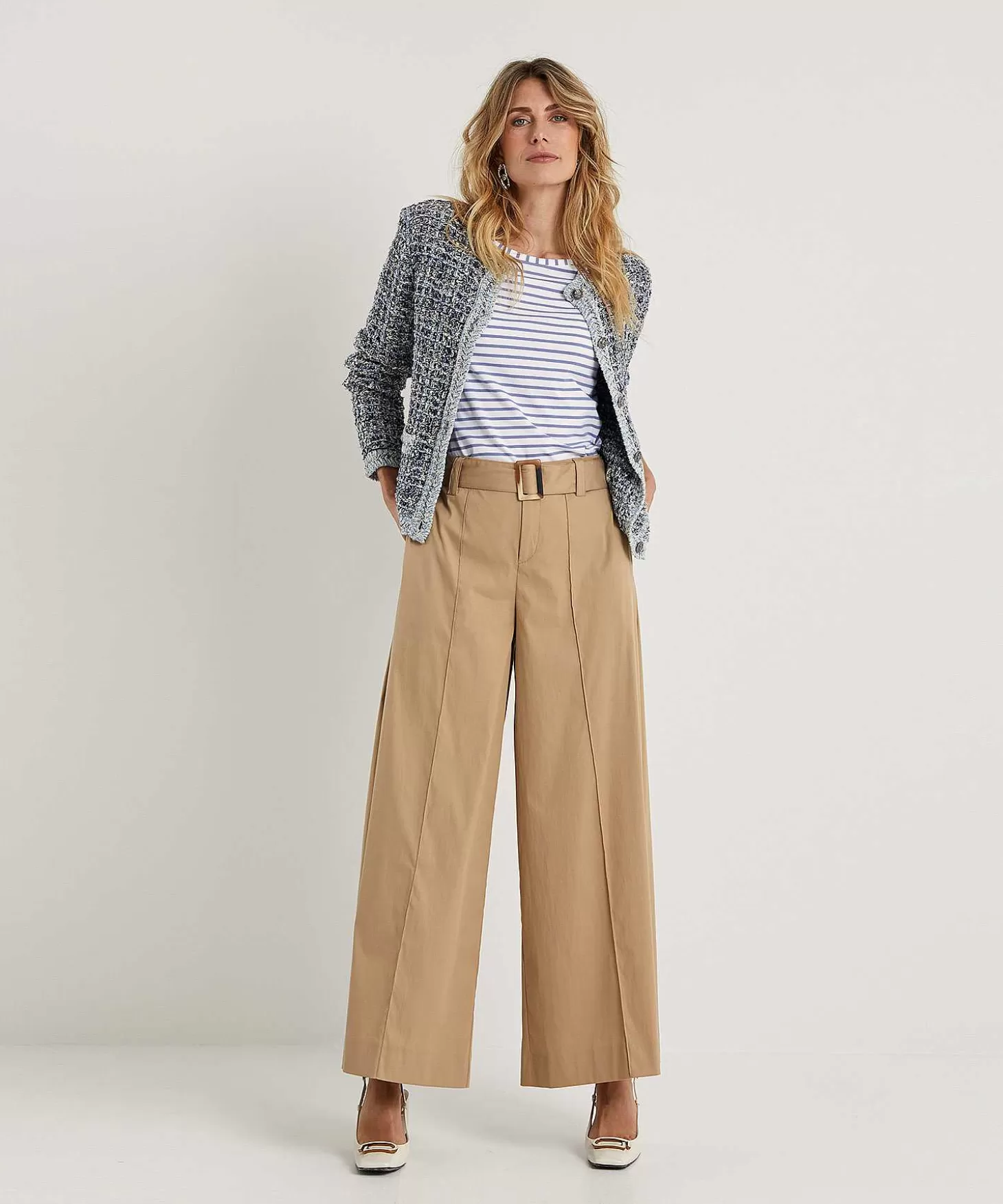 MAC Jeans Ultra Wide Leg Broek Ceintuur Carletta Cheap