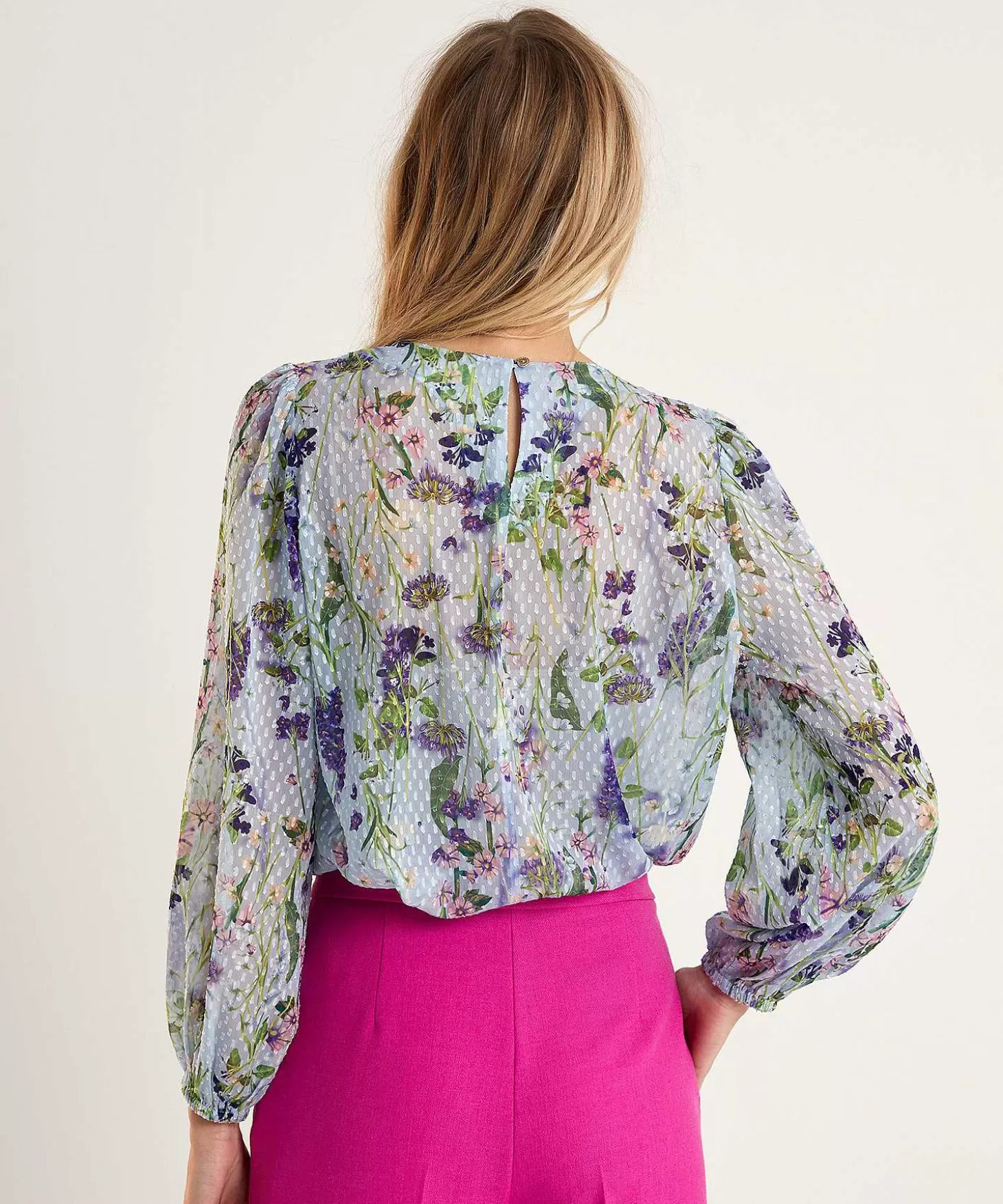 Marc Cain Collections Marc Cain Blouse Bloemenprint Met Roezelrandje Outlet