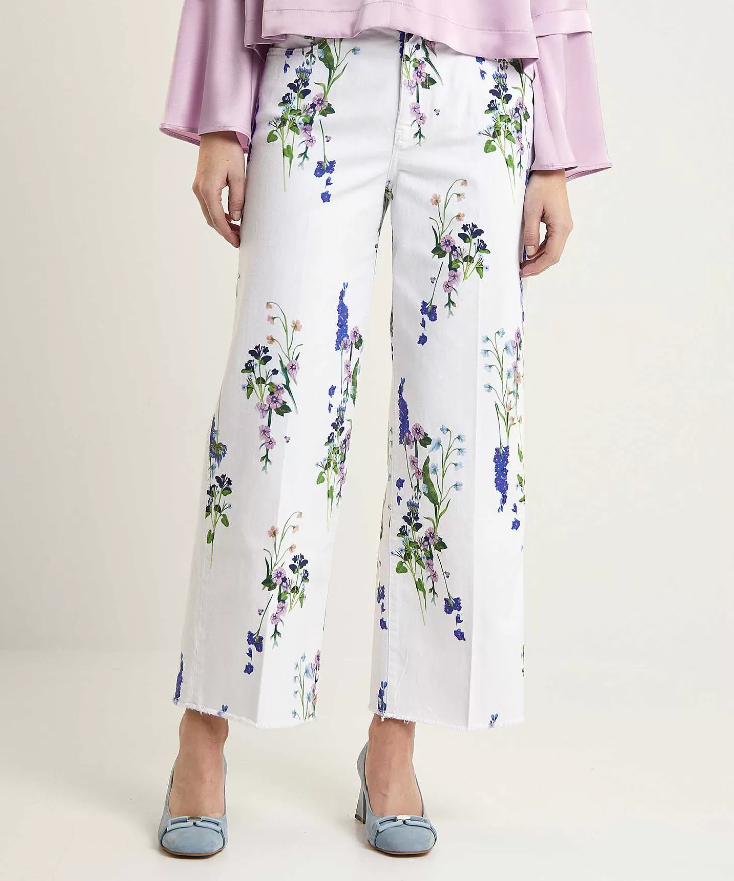 Marc Cain Collections Marc Cain Cropped Jeans Met Bloemenprint Wylie Fashion