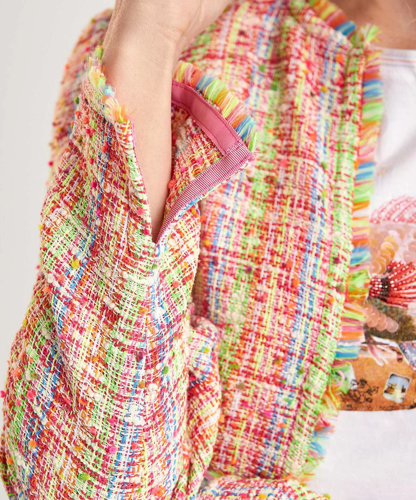 Marc Cain Collections Marc Cain Multicolor Boucle Vest Jasje Fashion