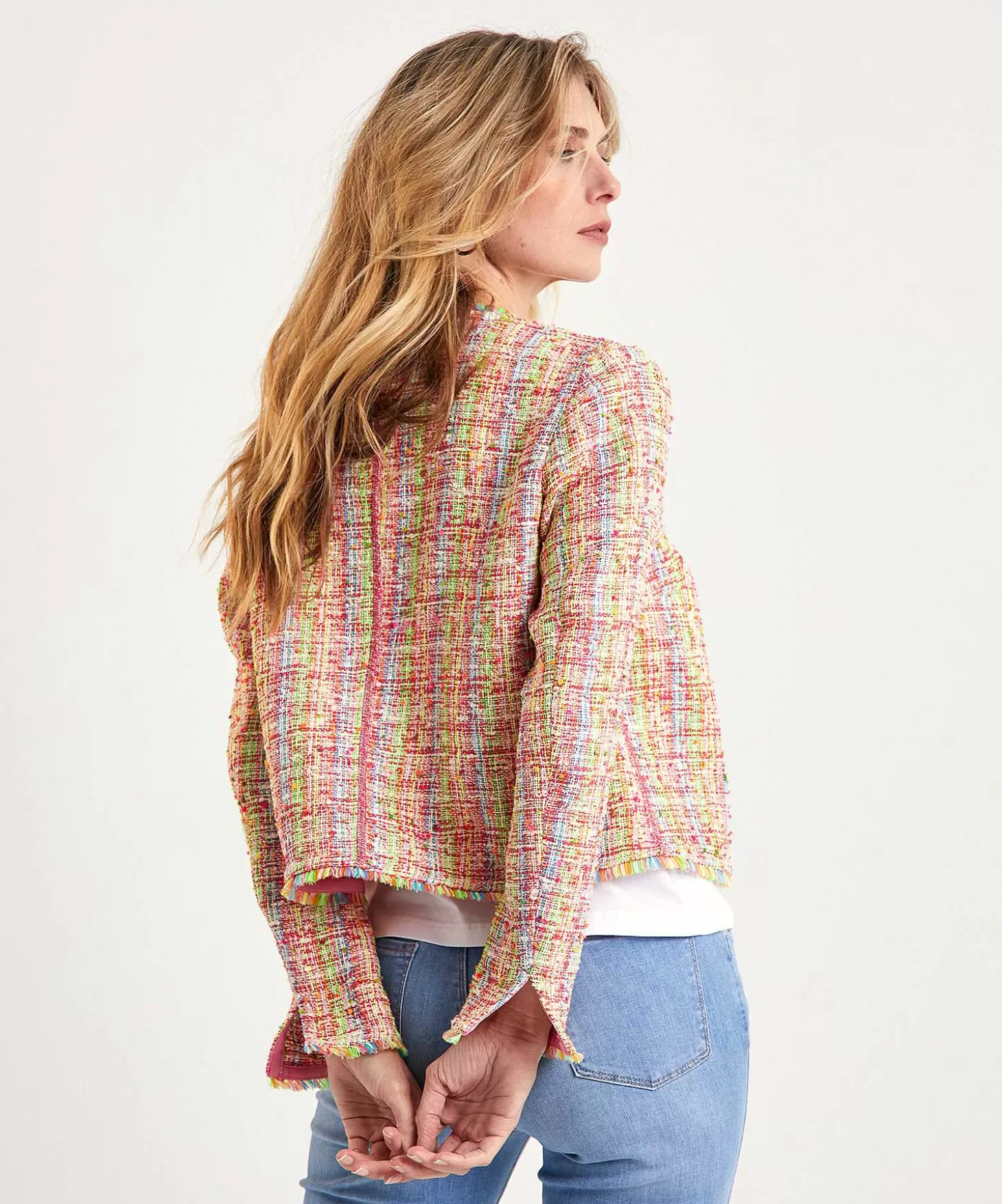 Marc Cain Collections Marc Cain Multicolor Boucle Vest Jasje Fashion