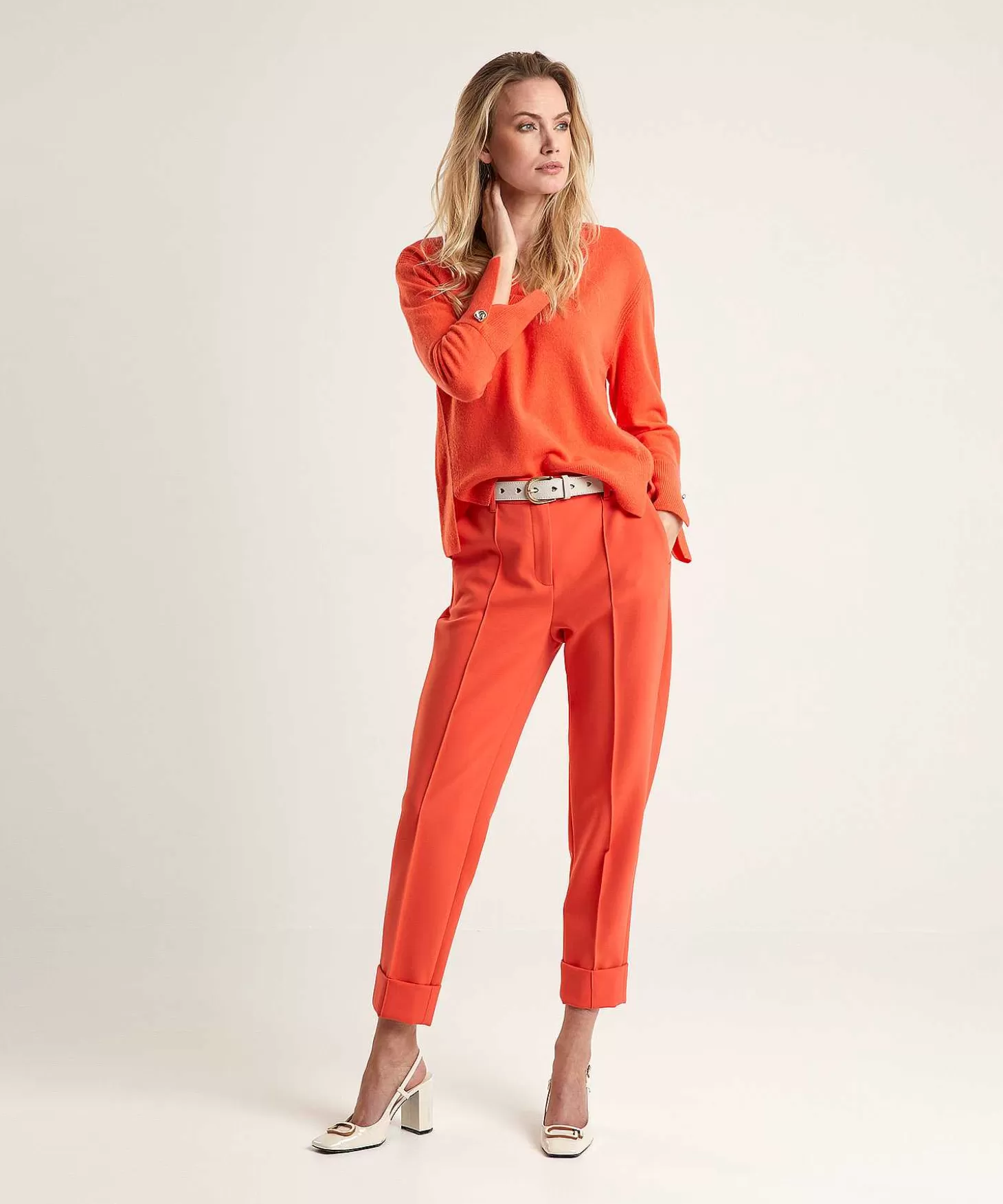 Marc Cain Collections Marc Cain Pantalon Met Deelnaad Fordon Flash Sale