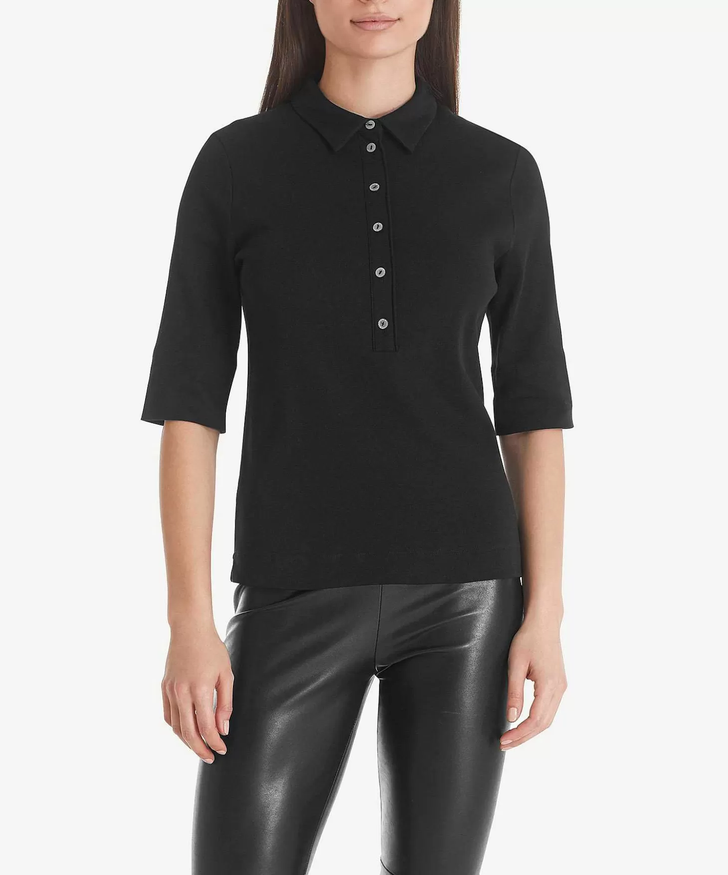 Marc Cain Essentials Marc Cain Poloshirt Rib Flash Sale