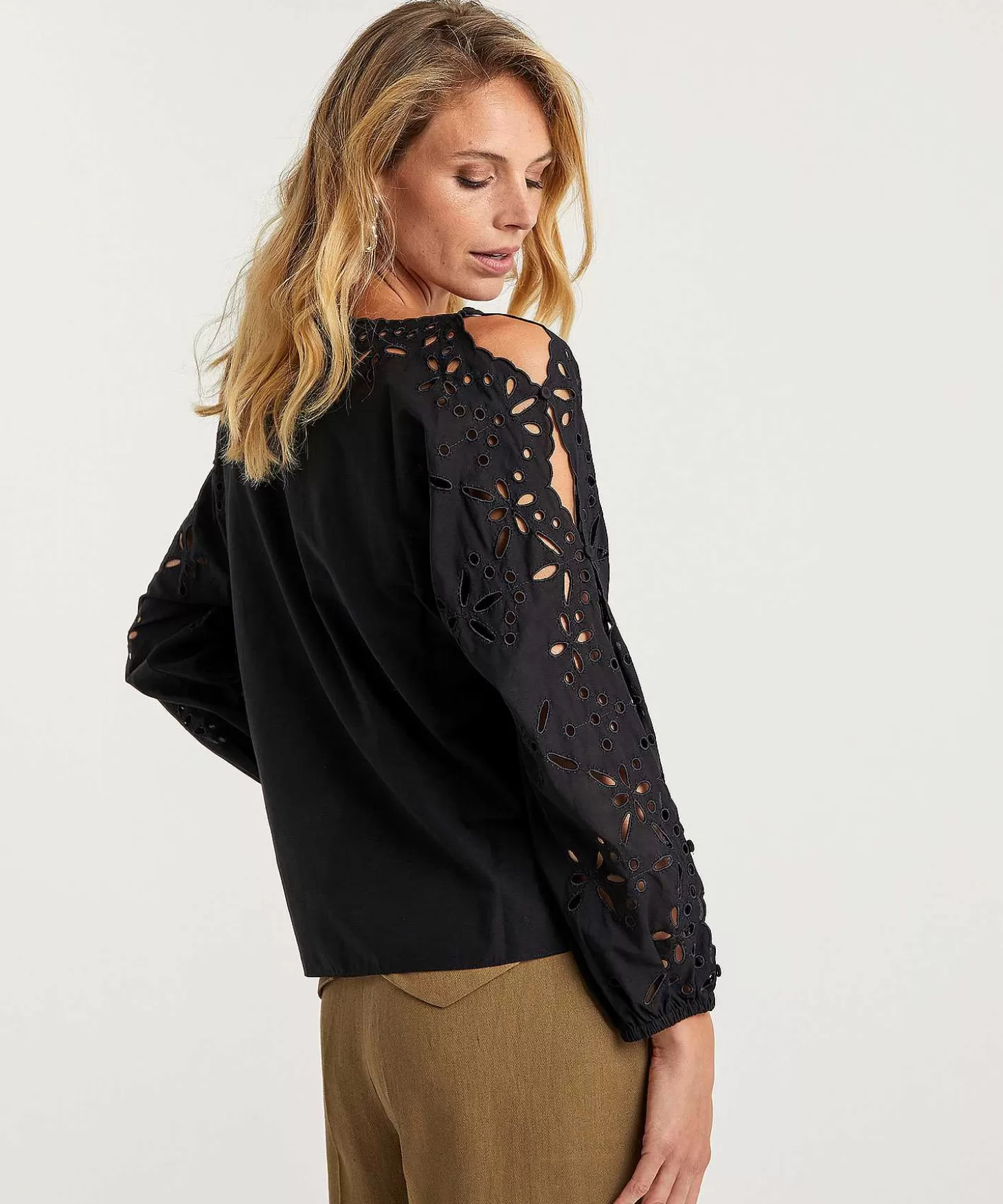 Marc Cain Collections Marc Cain Poplin Blouse Broderie Clearance