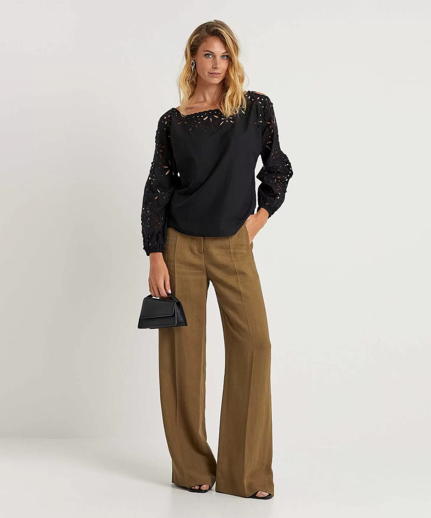 Marc Cain Collections Marc Cain Poplin Blouse Broderie Clearance