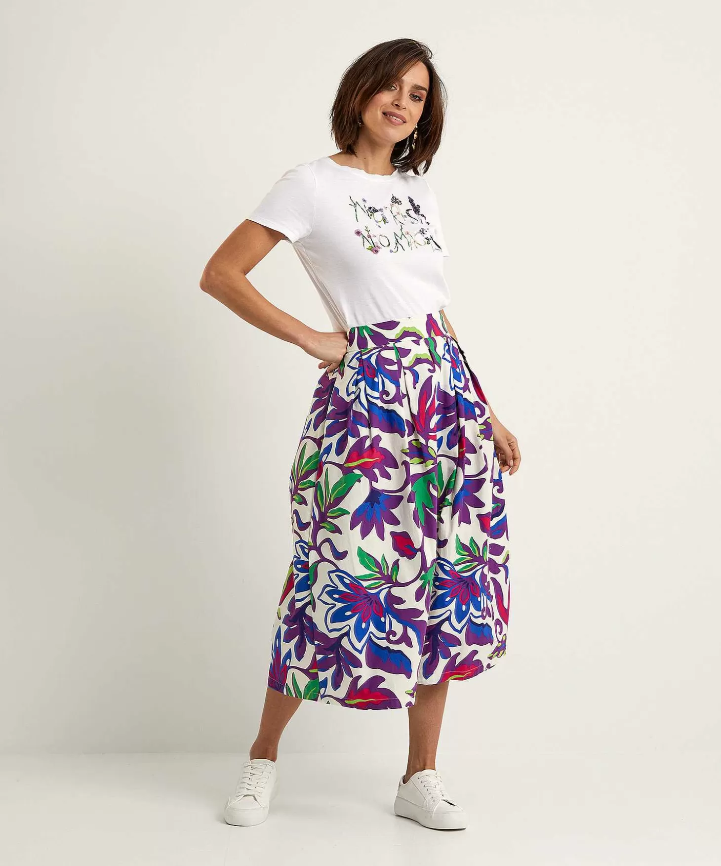 Marc Cain Collections Marc Cain Shirt Met Bloemen Letterprint Hot