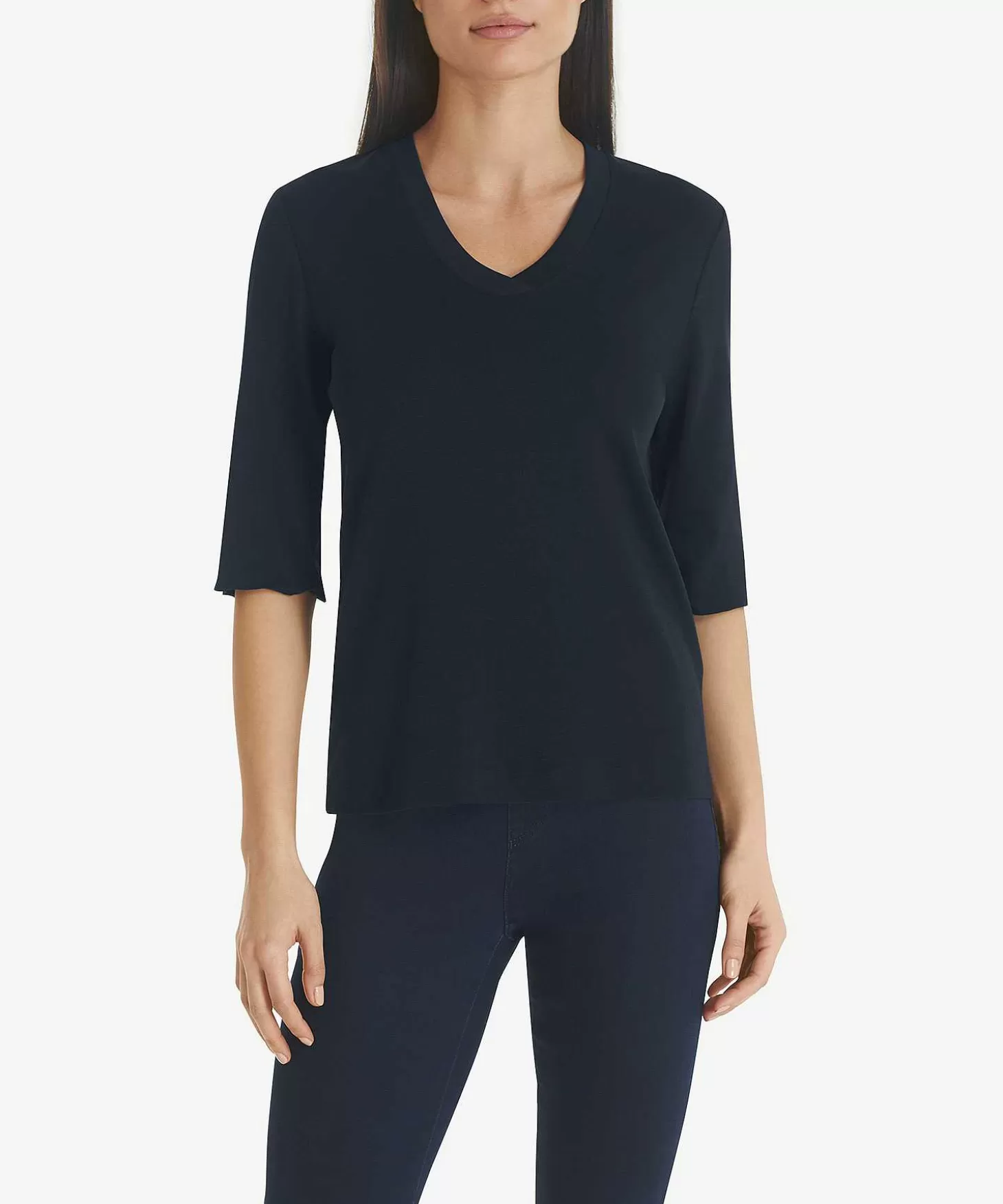 Marc Cain Essentials Marc Cain Shirt V-Hals Rib Clearance