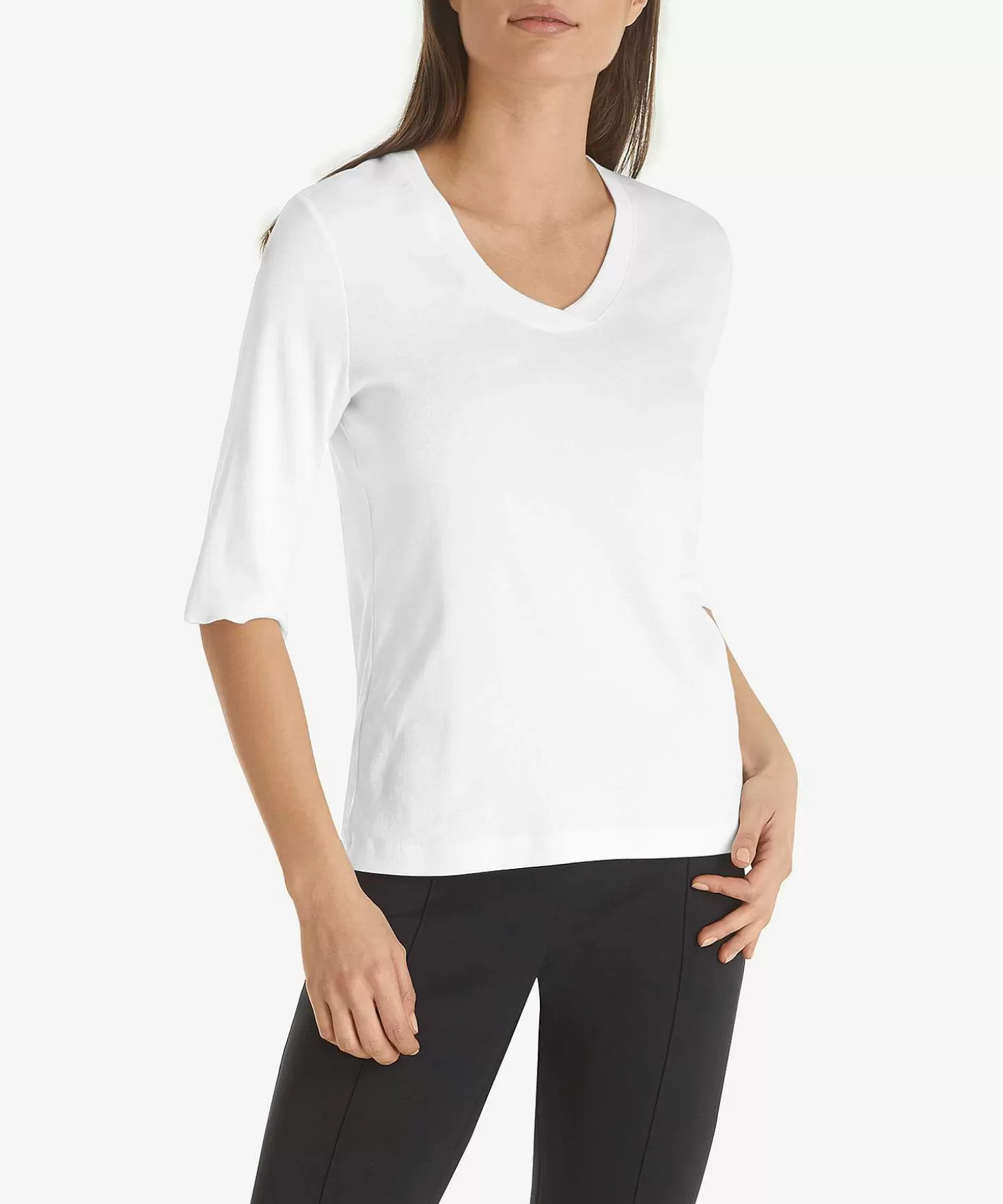 Marc Cain Essentials Marc Cain Shirt V-Hals Rib Fashion