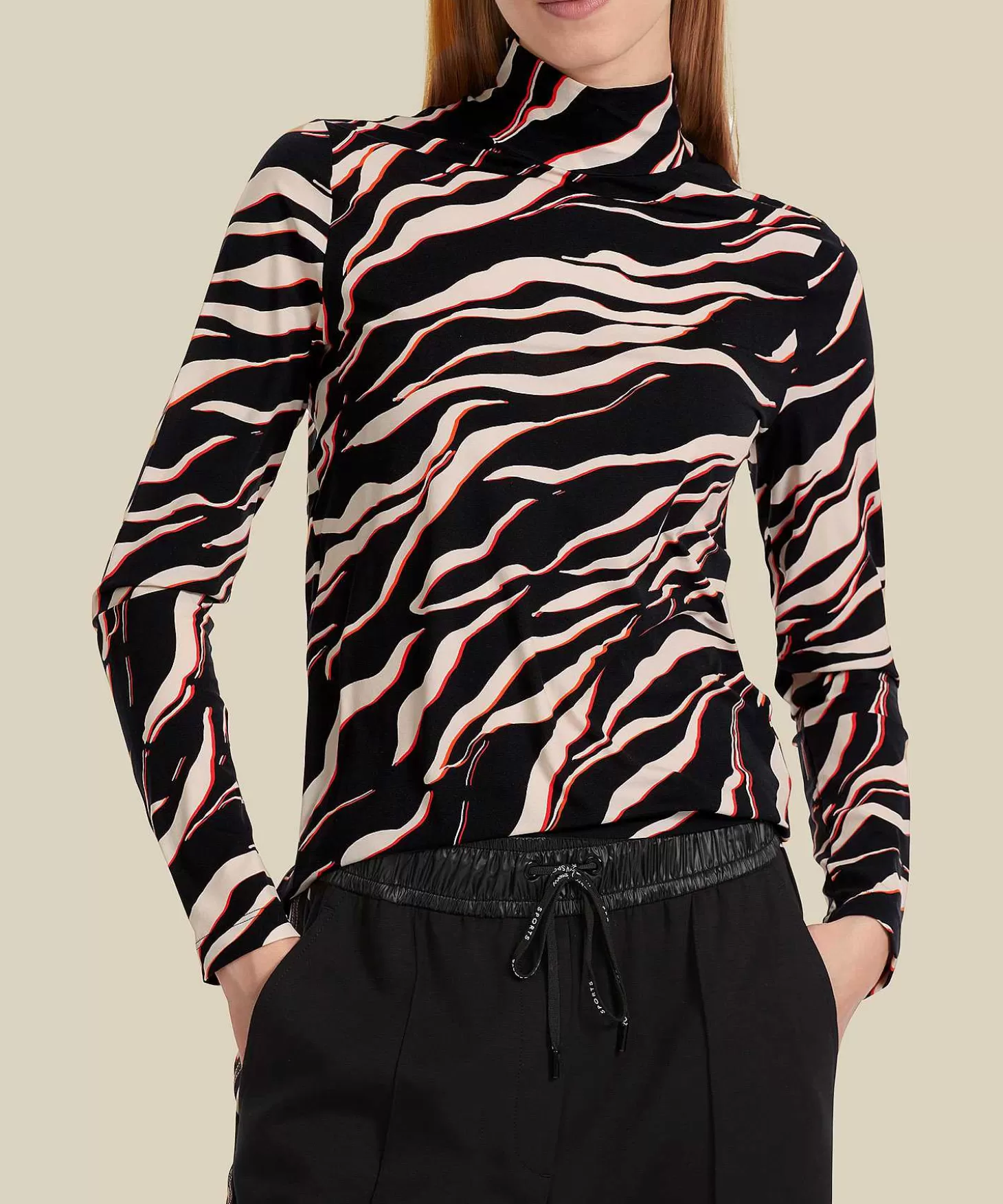 Marc Cain Sports Colshirt Zebraprint Panty-Feel Outlet