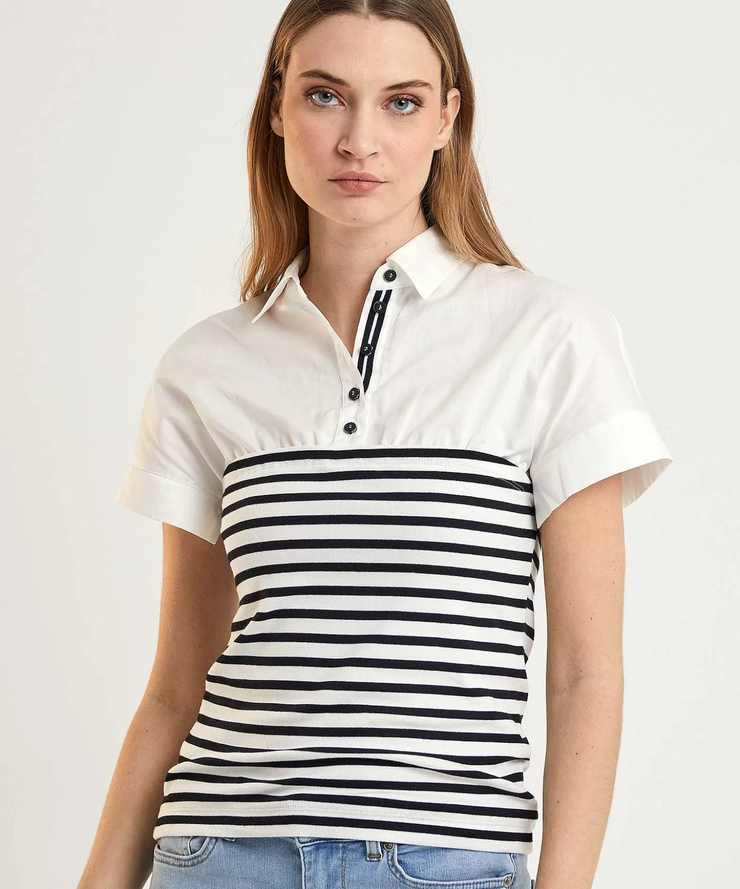 Marc Cain Sports Poloshirt Blouse Strepen Flash Sale