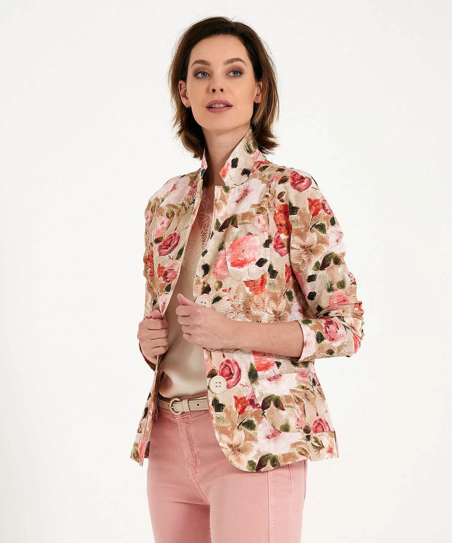 ML Collections Blazer Seersucker Rozenprint Clearance