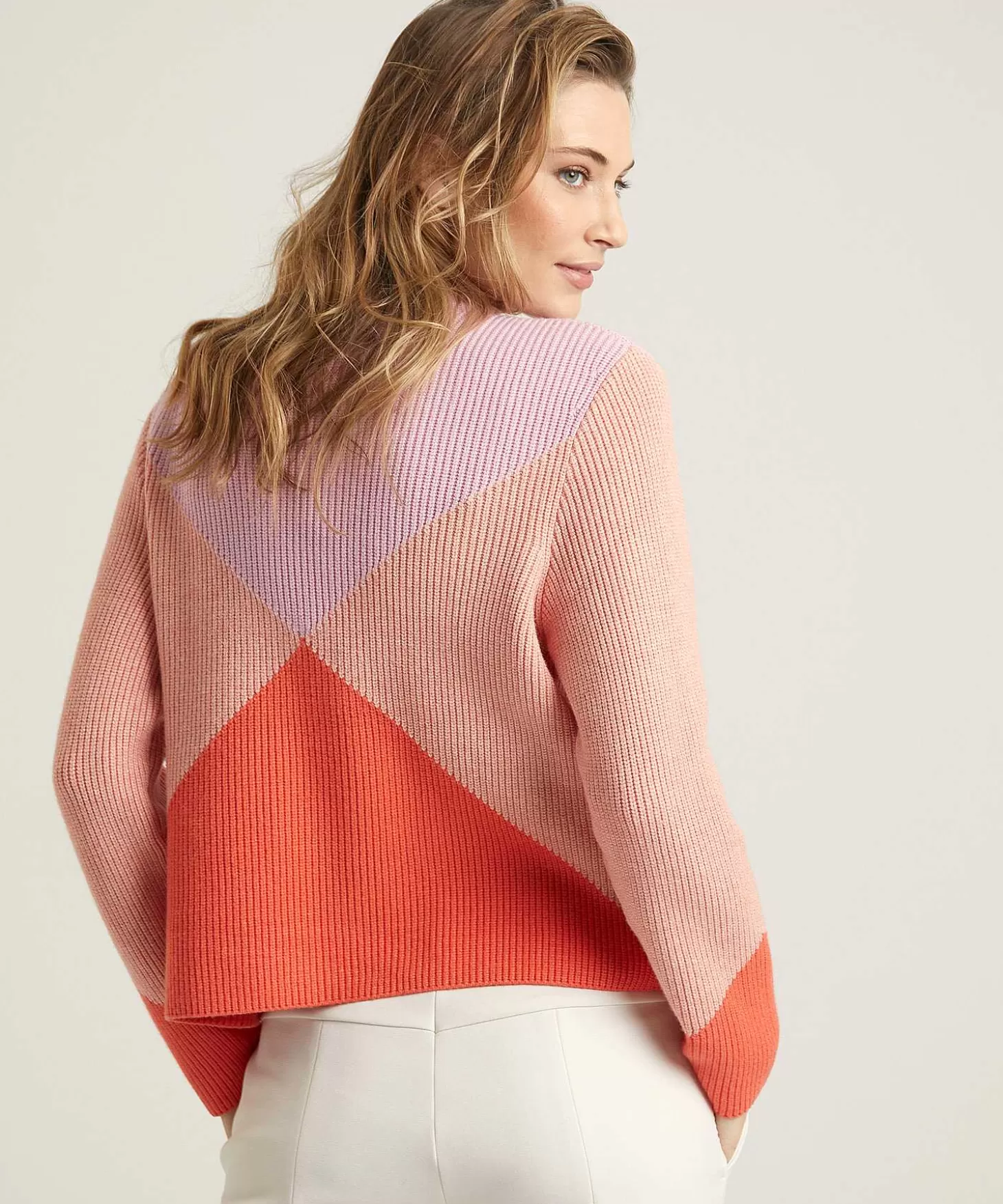 OUI Colorblock Trui Diagonaal Fashion