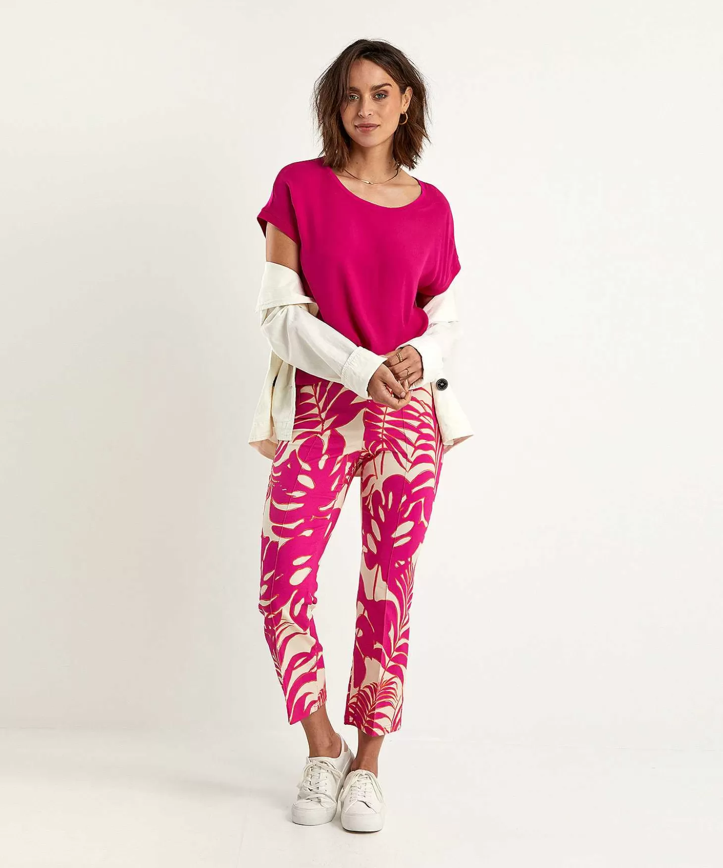 OUI Cropped Broek Bladprint Best